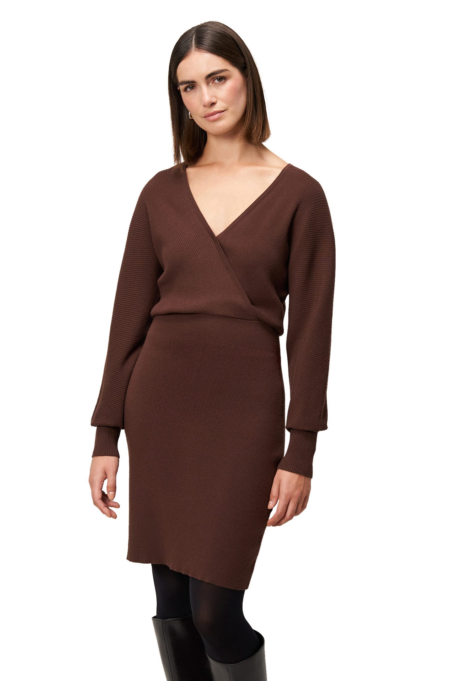 Zero Strickkleid Damen Strickkleid mit Wickeloptik günstig online kaufen