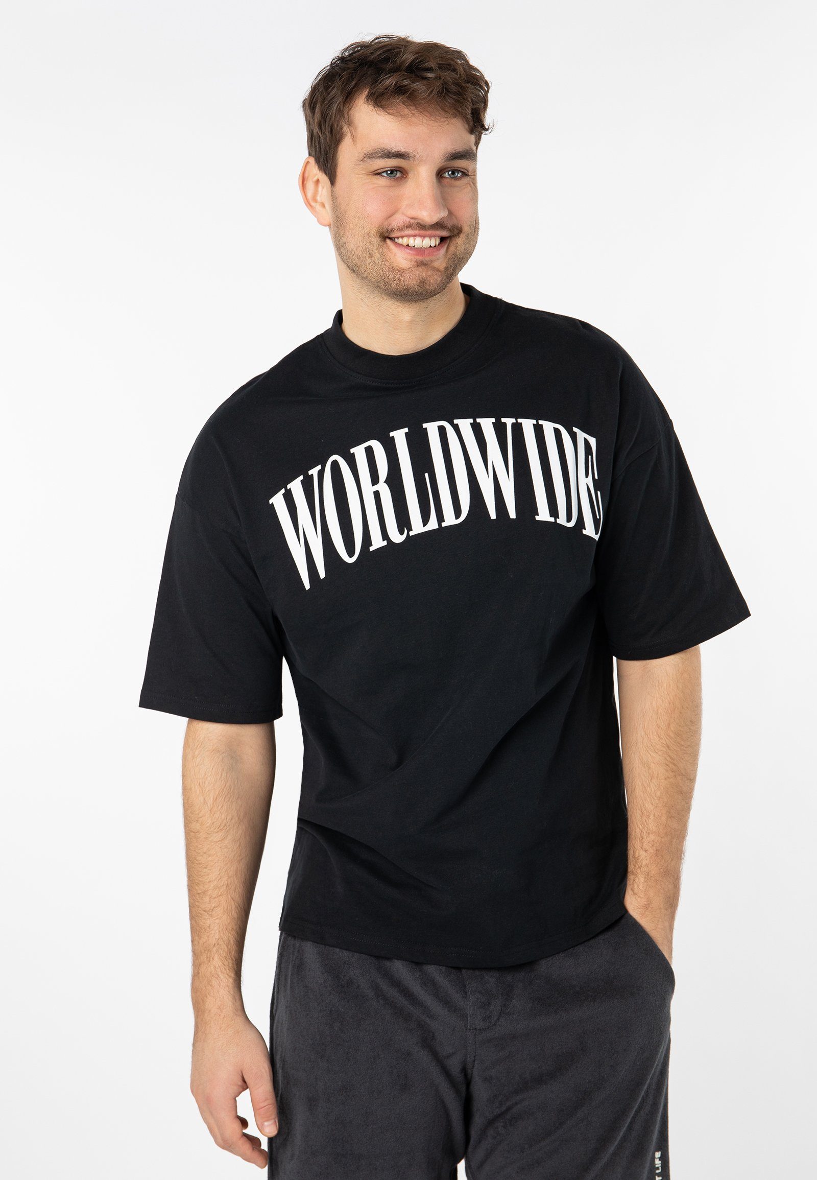 SUBLEVEL T-Shirt Oversize T-Shirt mit Aufdruck black