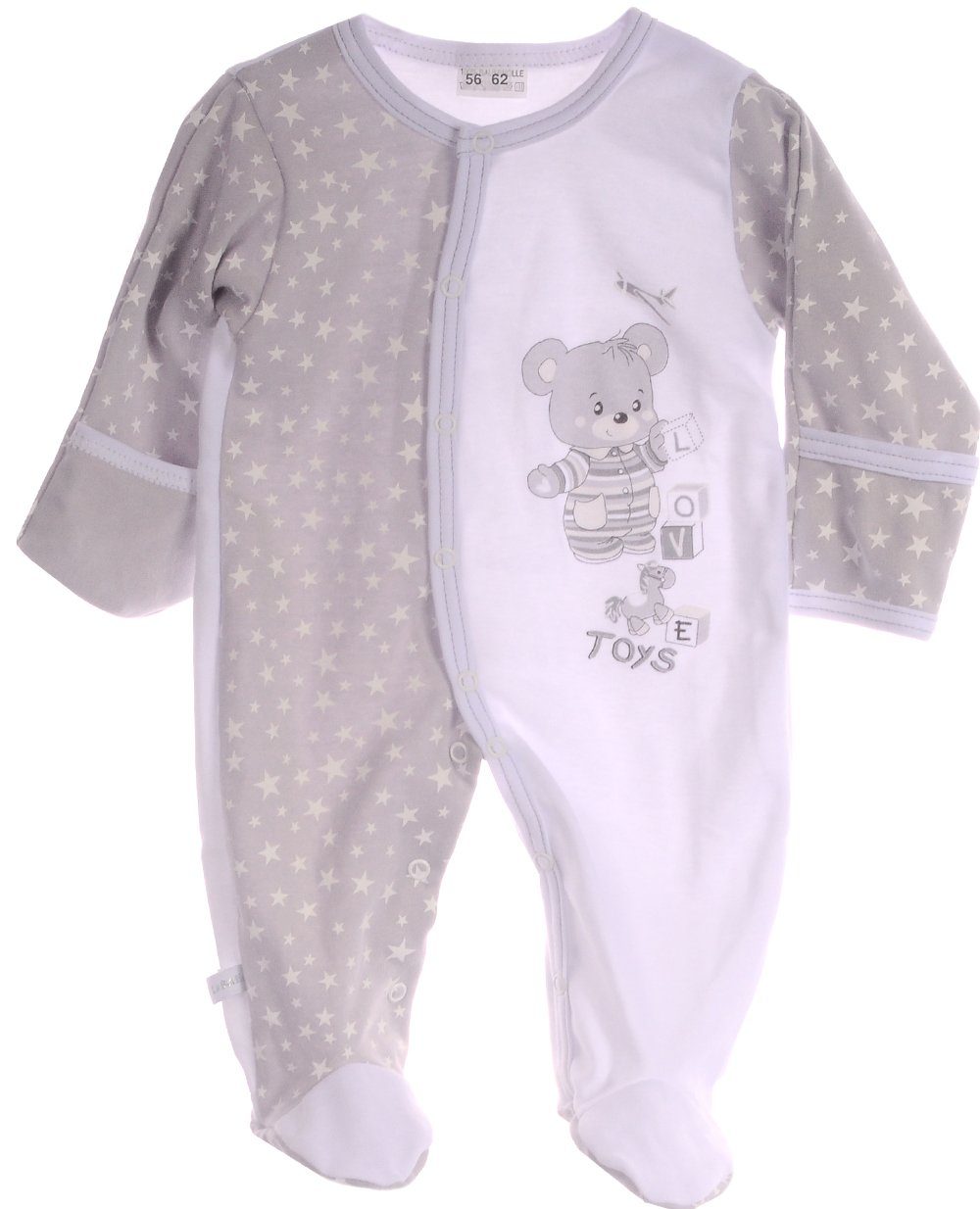 La Bortini Strampler Strampler Overall mit Kratzschutz Baby Schlafanzug | Strampler