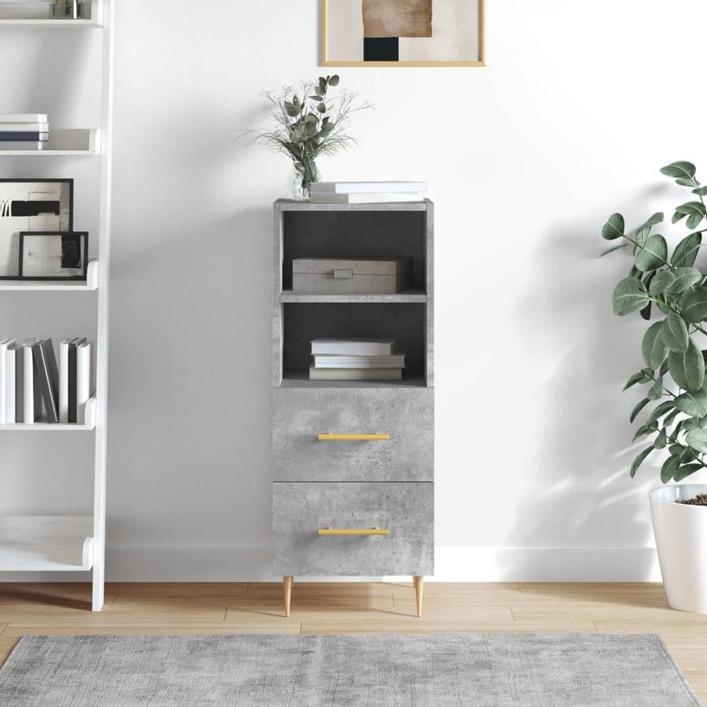 vidaXL Sideboard Sideboard Betongrau 34,5x34x90 cm Holzwerkstoff (1 St)