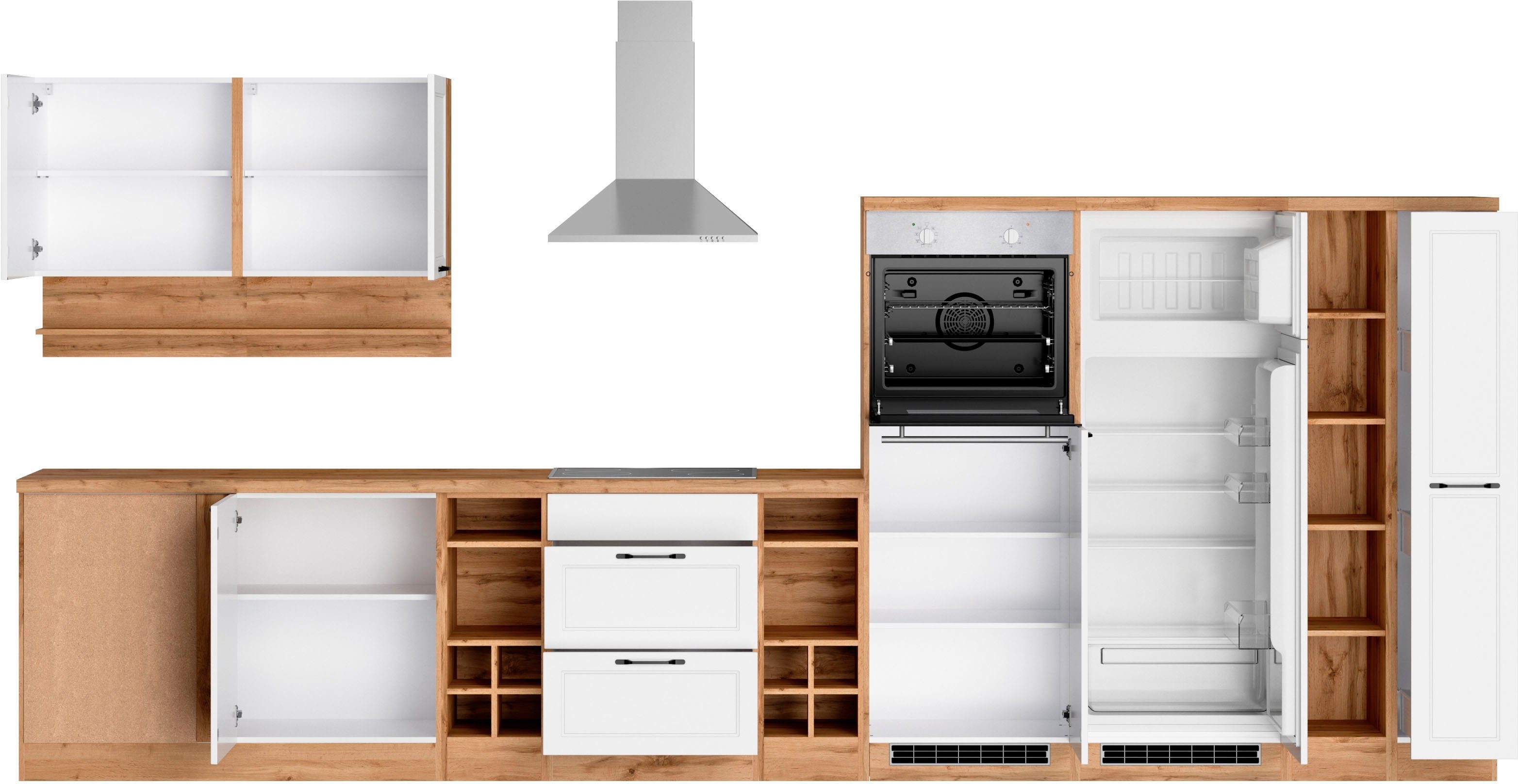KOCHSTATION Winkelküche KS-Lana, Stellbreite 240/420 cm, wahlweise mit E-Geräten