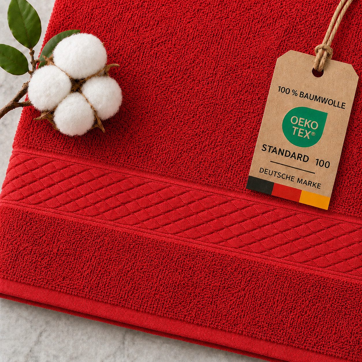 Komfortec Handtuch Set 4x Premium Handtuch Set - 50x100 cm, Frottee (4-St), 100% Baumwolle, mit Bordüre, Weich & Saugstark, Hotelqualität – Bild 3 von 5