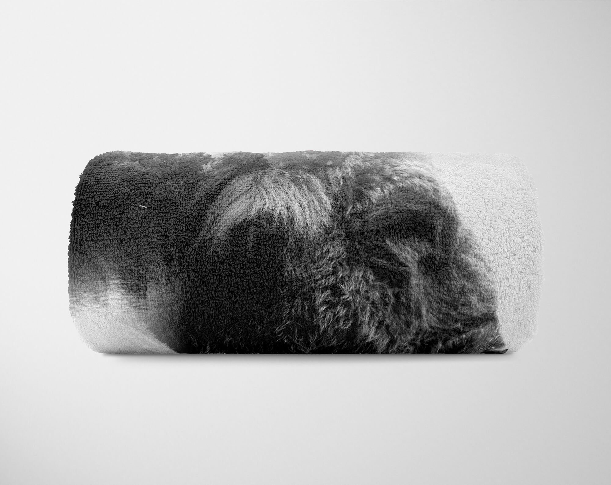 Kuscheldecke Strandhandtuch Tiermotiv Baumwolle-Polyester-Mix Sinus Schwarz Art Handtuch Büffel Handtücher Saunatuch (1-St), Wei, mit Handtuch