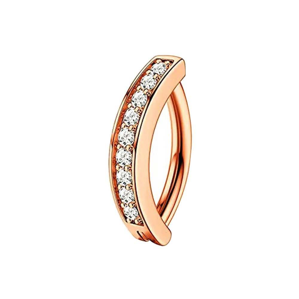Taffstyle Bauchnabelpiercing Bauchnabelpiercing Clicker Scharnier Top Down Ring Kristalle Rosegold, Bauchnabelpiercing Banane Bauchnabel Piercing Schmuck Stecker