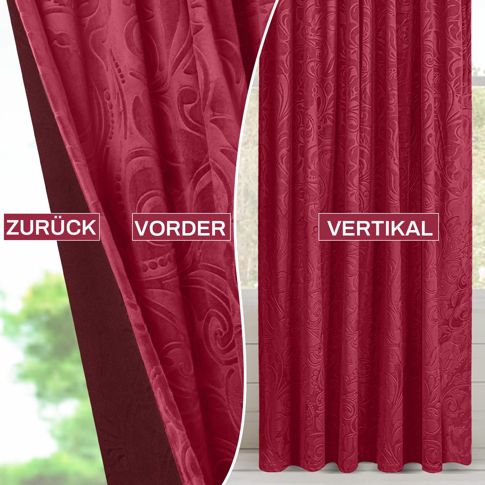 Qelus Gardine Samt Gardinen 2er Set günstig online kaufen