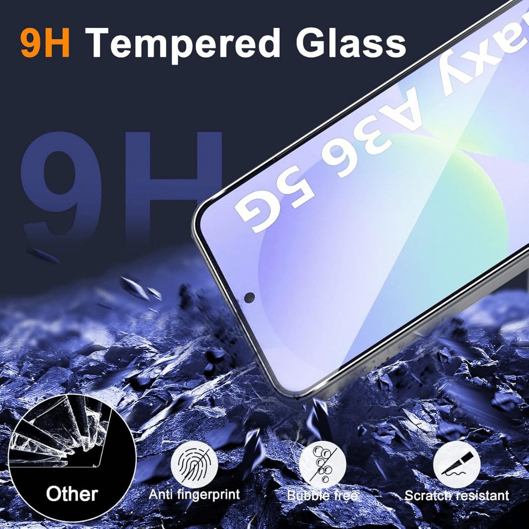 SmartUP Displayschutzglas 2X Schutzglas für Samsung Galaxy A36 5G Panzerfolie Display Full 9H für Für Samsung Galaxy A36 5G, kompletter Displayschutz – Bild 3 von 5