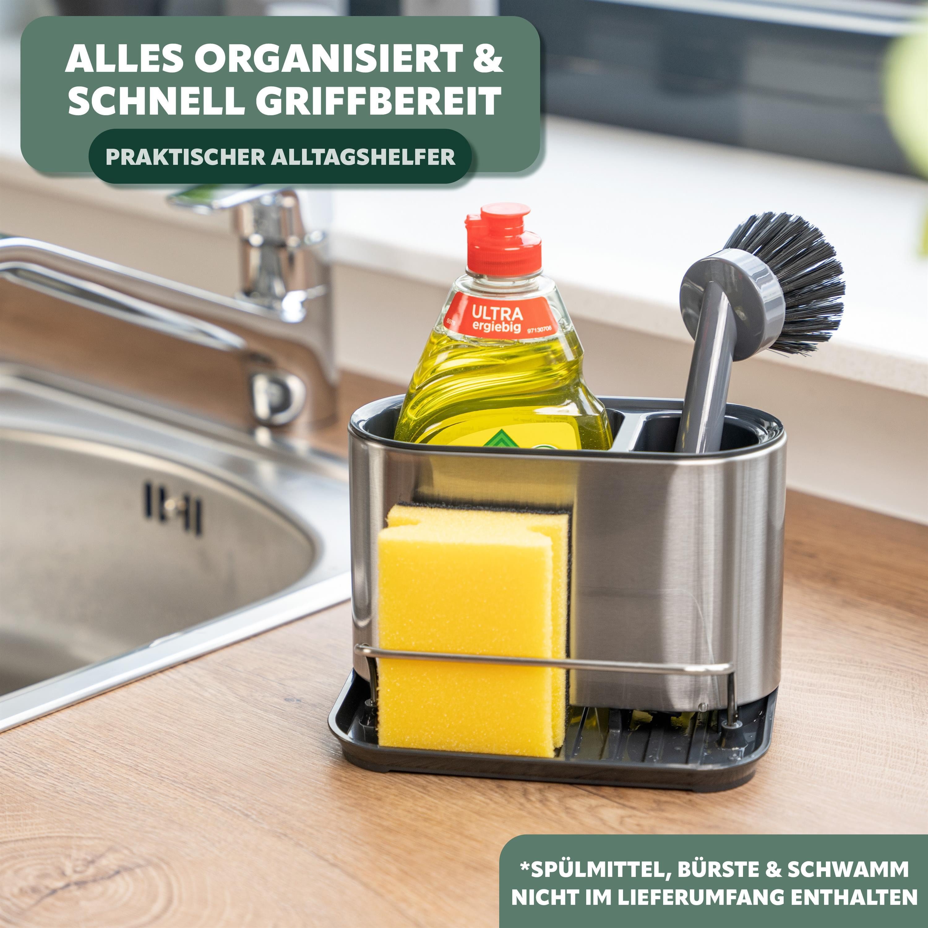 bremermann Schwammhalter Spülbecken-Organizer mit Schwammhalter und Spülbürstenhalter