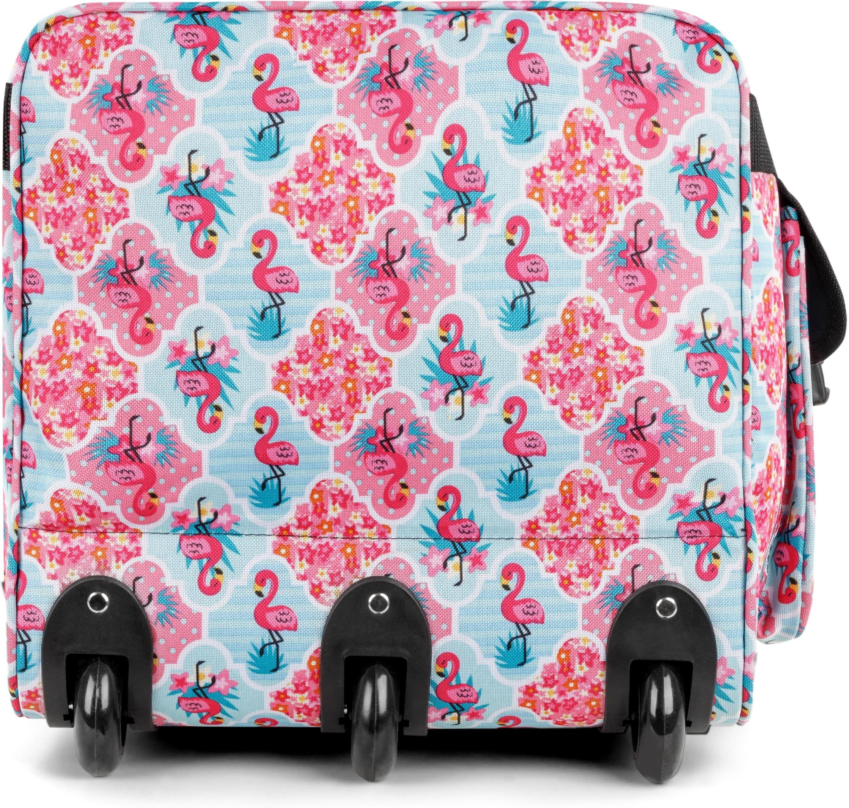 Reisetasche normani Flamingo 3 Reisetasche mit Liter, Rollen leichtläufigen mit Rollen Trolley 80