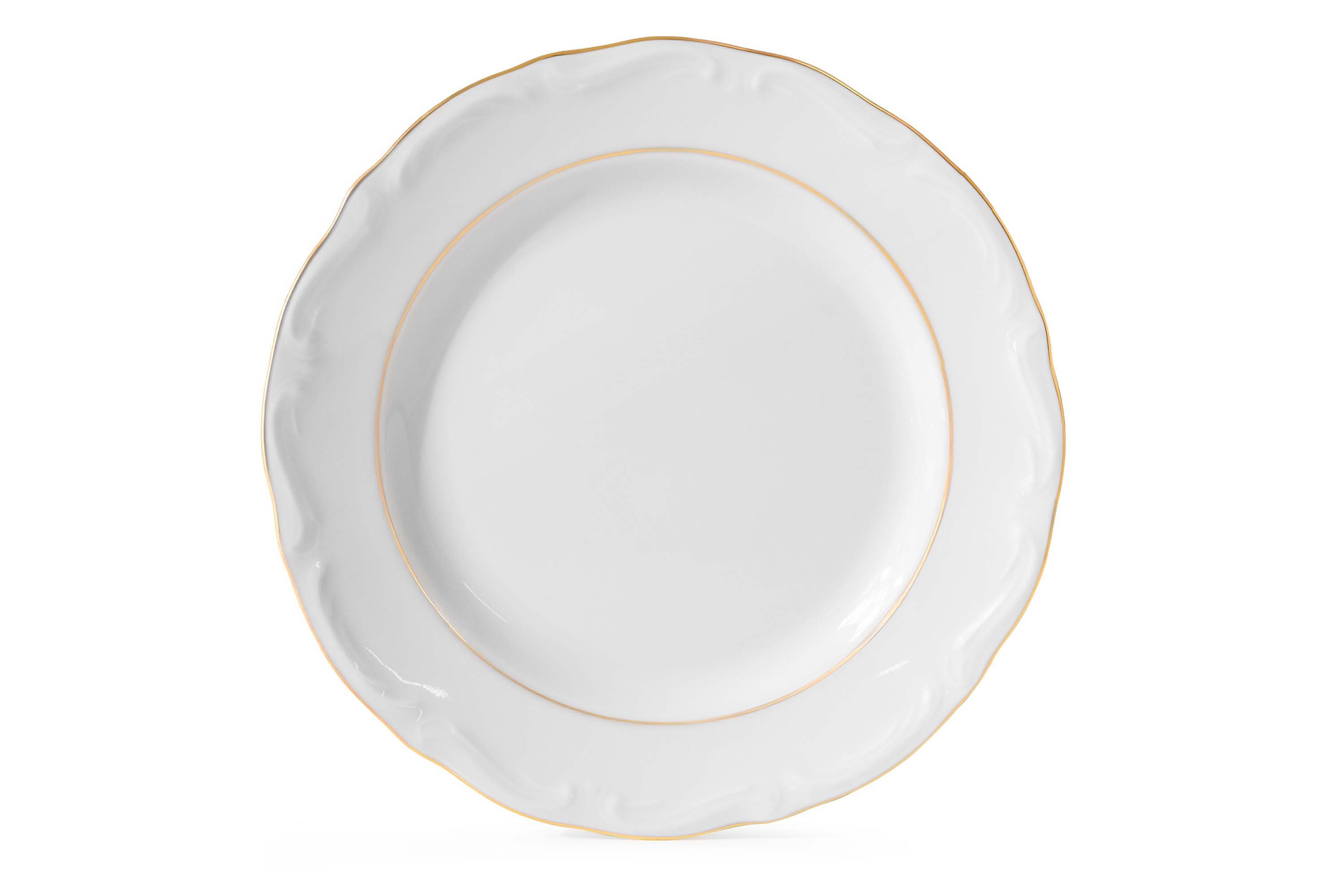 KONSIMO® Teller-Set CHODZIEZ MARIA TERESA Tafelservice, Hochwertiges Premium-Porzellan (6-tlg), 6 Personen, Porzellan, zeitloses Design, 6x Dessertteller, Handdekoration in echtem Gold