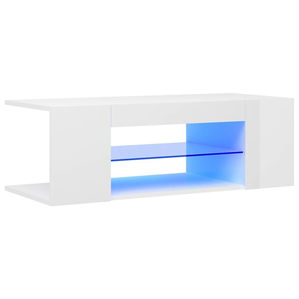 vidaXL TV-Schrank TV-Schrank mit LED-Leuchten cm (1-St) Hochglanz-Weiß 90x39x30