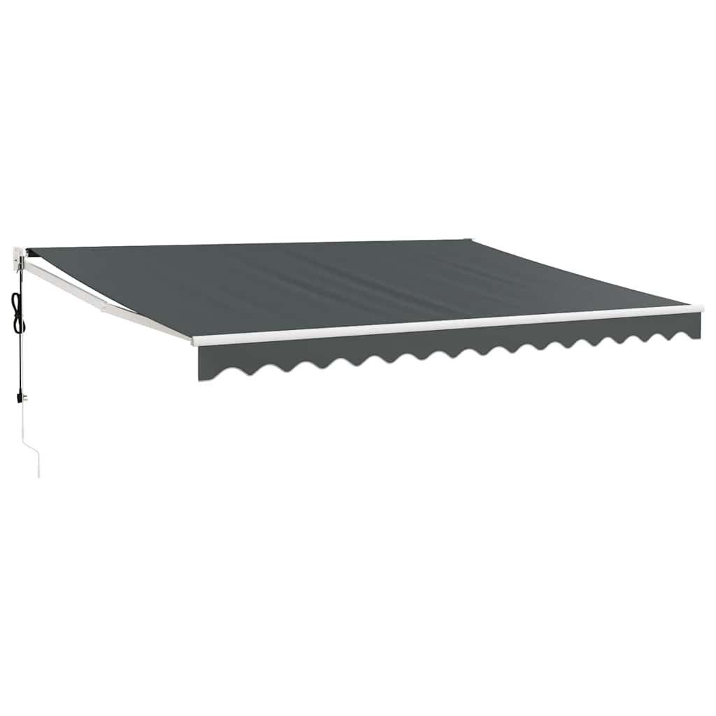 vidaXL Markise Elektrische Markise mit Kurbel Anthrazit 4x3 m (1-St)
