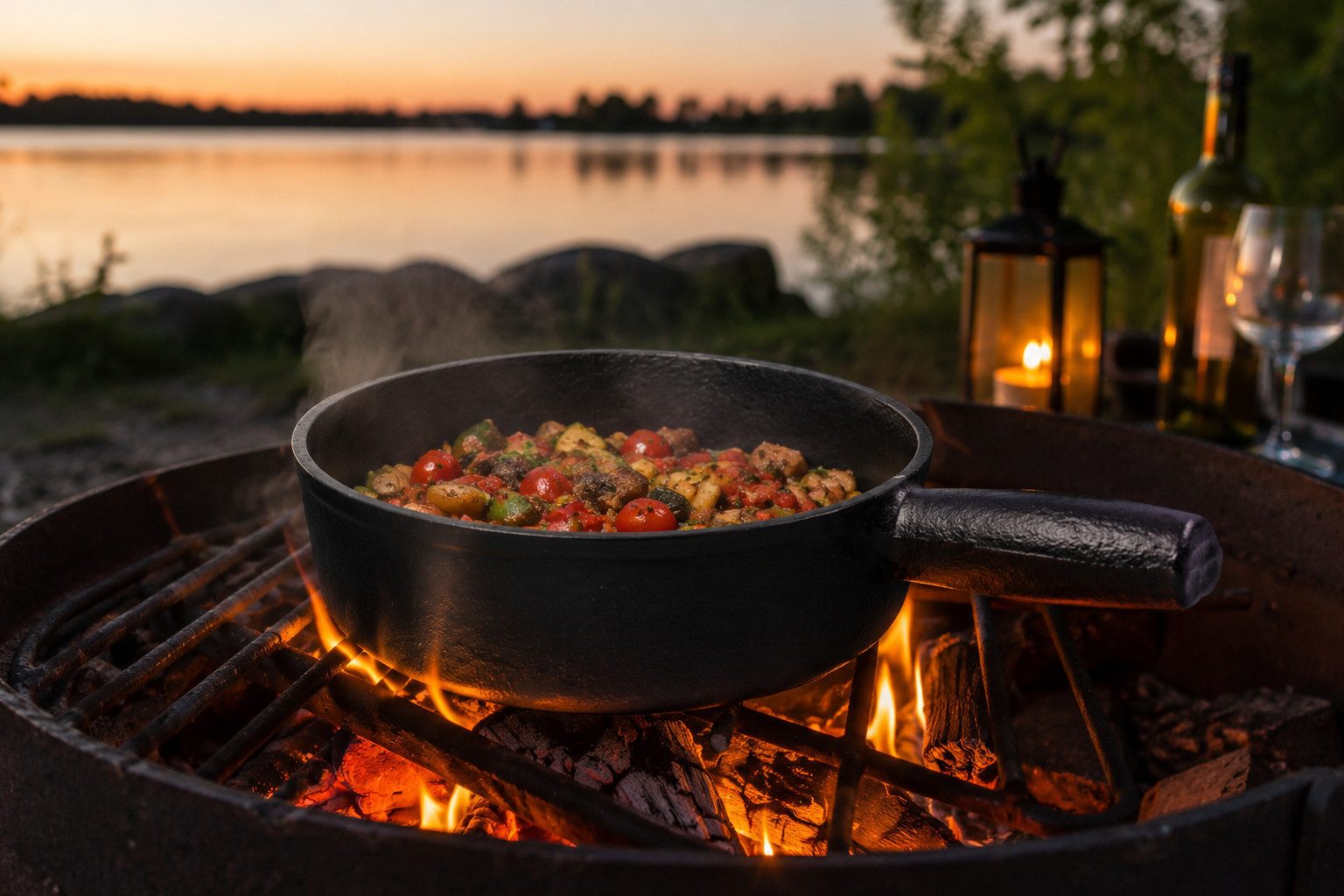 matrasa Grillpfanne Dutch Pan - Grill Kaserolle - Dutch Oven Gusseisen 1,2 L 19x7cm, Gusseisen (1-tlg), Outdoor Feuertopf Grilltopf
