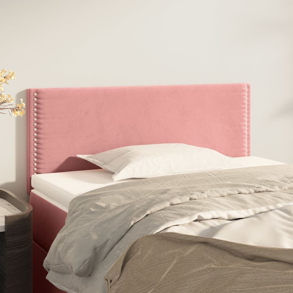 vidaXL Bett, Kopfteil Rosa 100x5x78/88 cm Samt günstig online kaufen