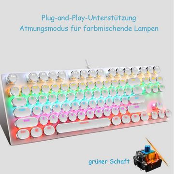 Diida Tastatur, mechanische Tastatur,Hot-swap-fähige Tastatur,Punk-Keyboard Tastatur (RGB-Hintergrundbeleuchtung, mechanische Welle)