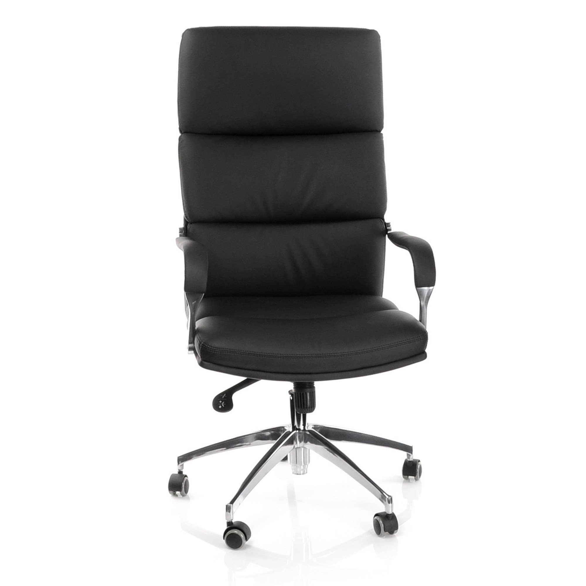 hjh OFFICE Chefsessel Profi Chefsessel BRUNELLO 20 Kunstleder, Drehstuhl Bürostuhl ergonomisch Schwarz