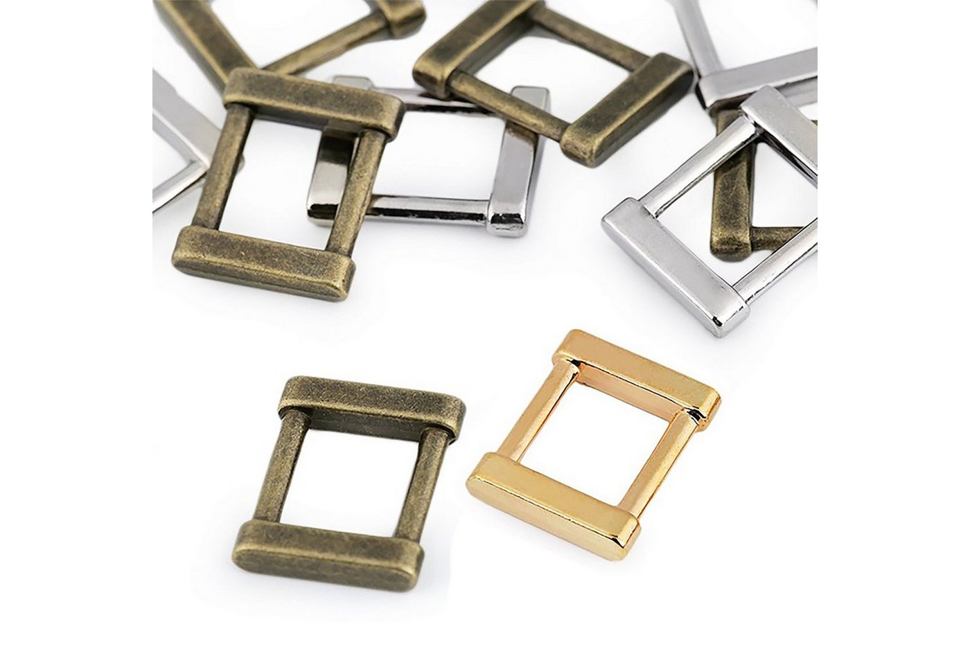 Thumbnail - maDDma 10 Metall Schlaufen Schnalle Rechteckring Gurtstecker, 12x15mm 20x25x4mm