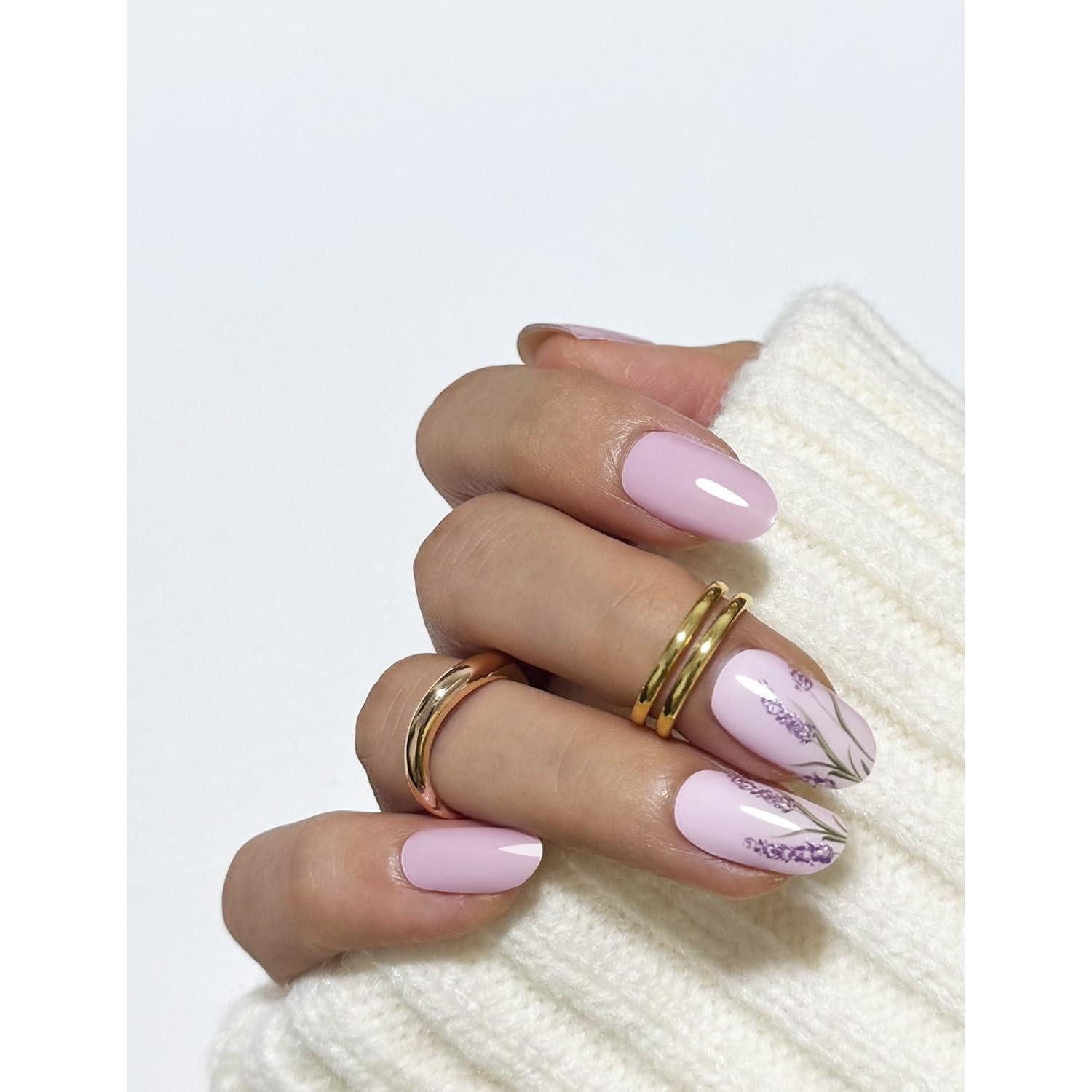 LuxusKollektion Nagel-Tattoo Nagelfolien 20pcs Lavendel UV Gel Selbstklebend