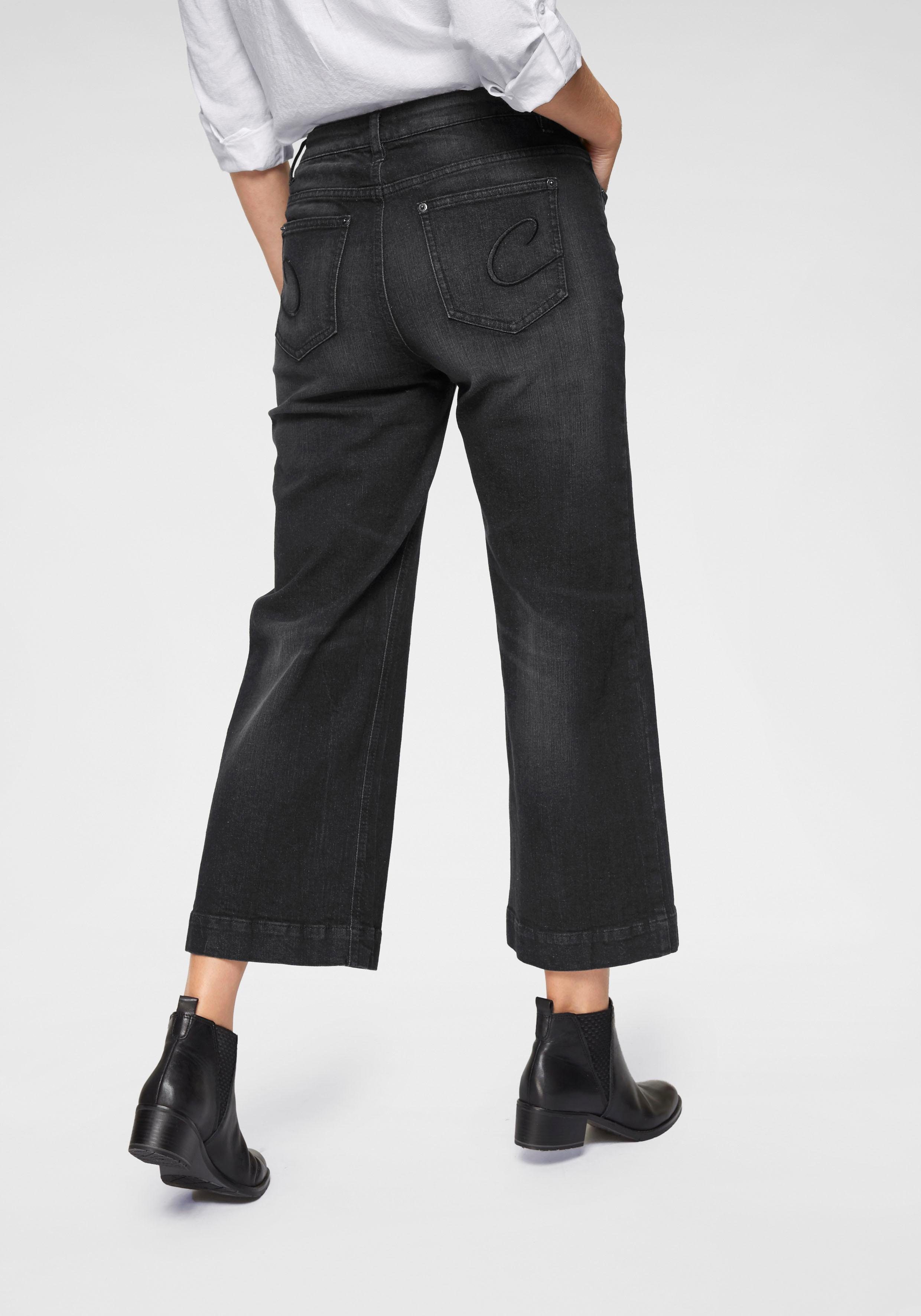 Aniston CASUAL in Used-Waschung 7/8-Jeans black