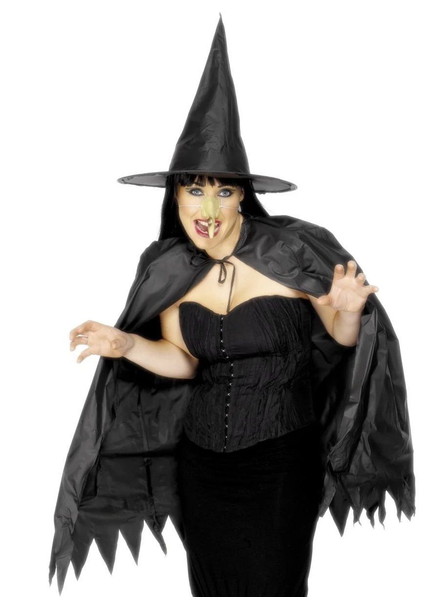Smiffys Hexen-Kostüm Hakennase Hexenset, Verkleidungsset aus Umhang, Spitzh günstig online kaufen