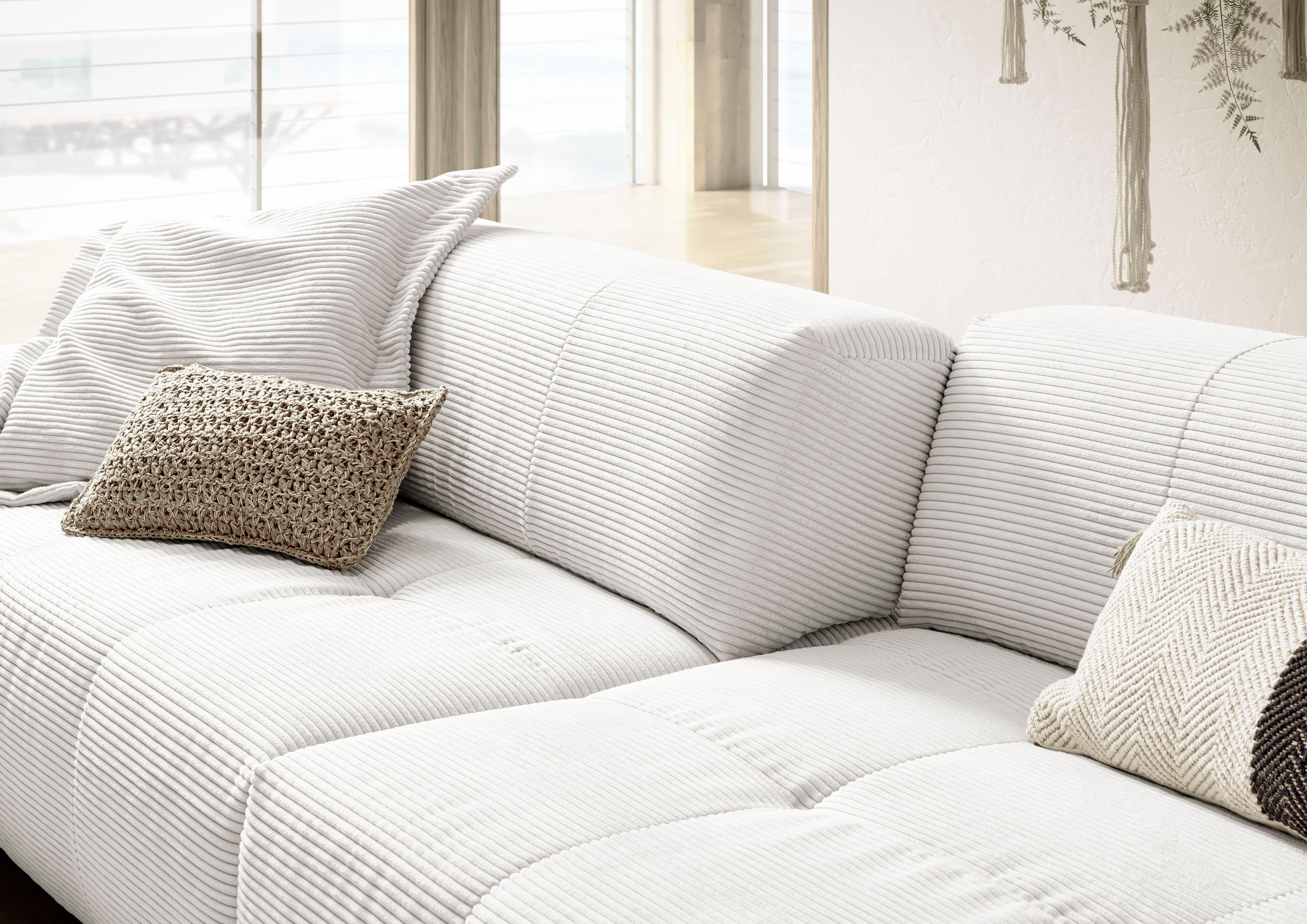 3C Candy Big-Sofa Yoshy Mega Sofa mit Komfortfunktionen, modern und bequem, Zwei Sitztiefen durch verstellbare Rückenlehne, Bezug in Cord