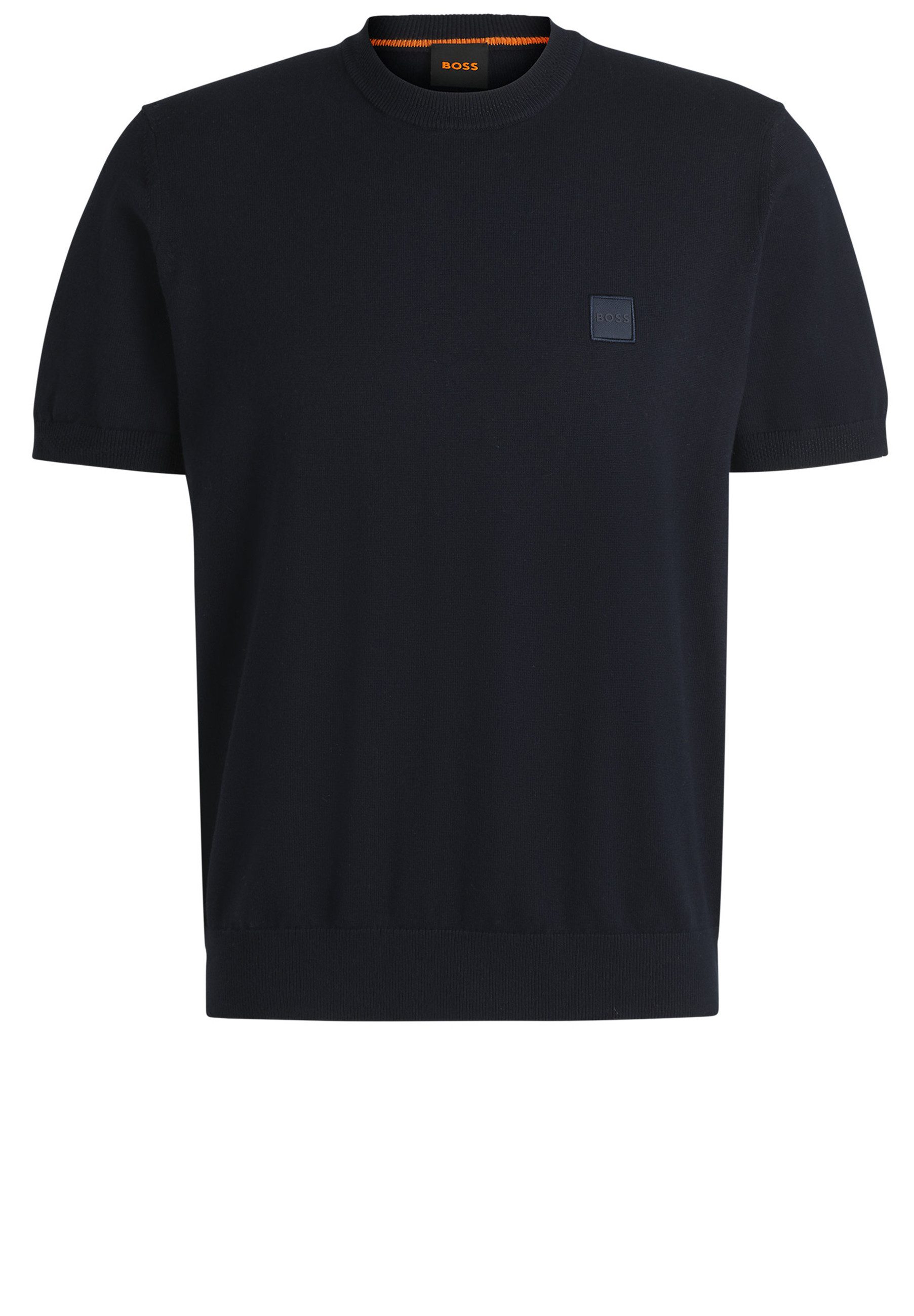 BOSS Knitted T-shirt Kanache Navy - Größe M günstig online kaufen