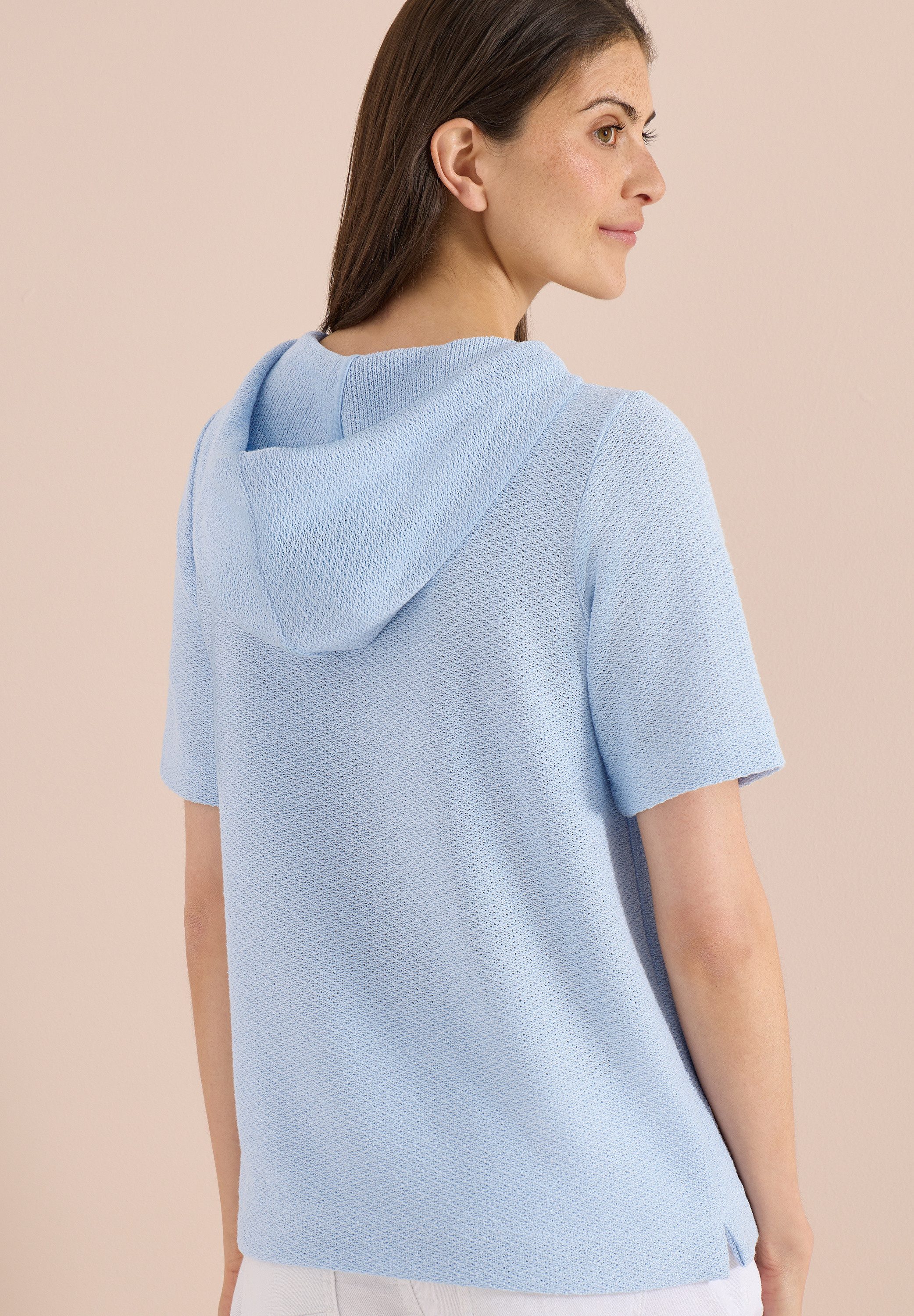 CECIL Kapuzenshirt Sommershirt mit Hoodie und Struktur