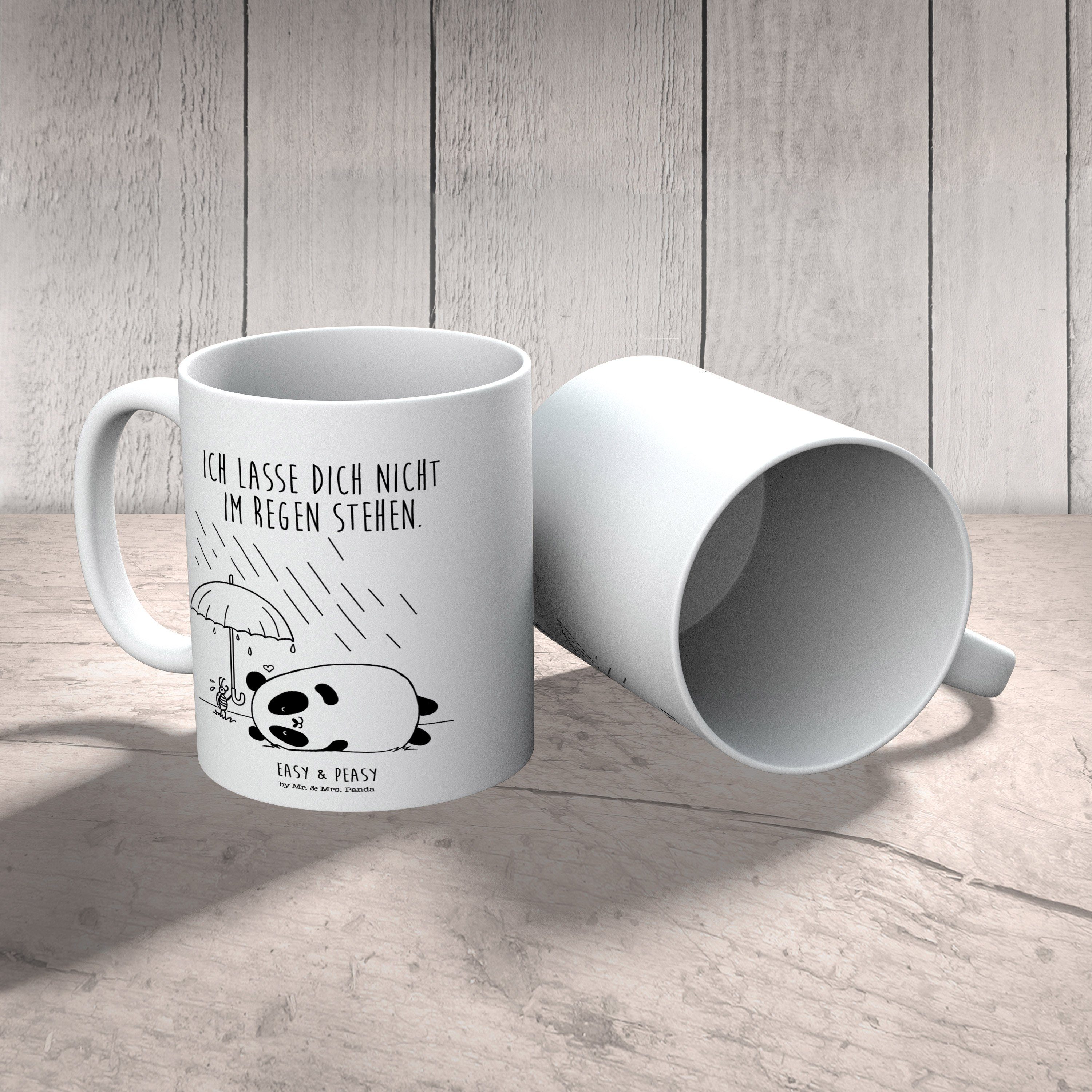 Mr. & Mrs. Panda Tasse Easy & Tasse Moti, - Freundschaft Kaffeetasse, Keramik Peasy Geschenk, Weiß 