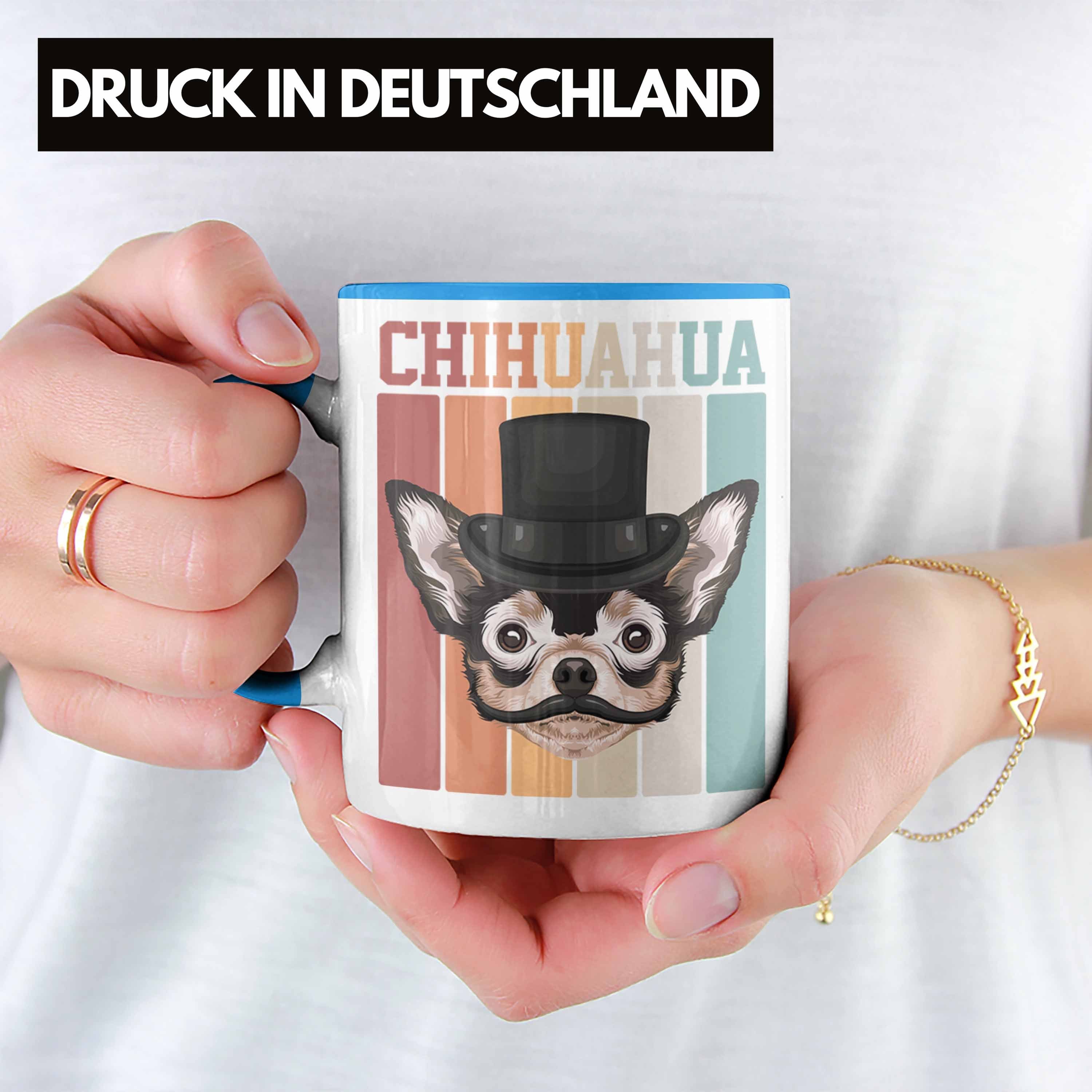 V Geschenk Retro Lustiger Blau Trendation Geschenkidee Tasse Chihuahua Spruch Besitzer Tasse