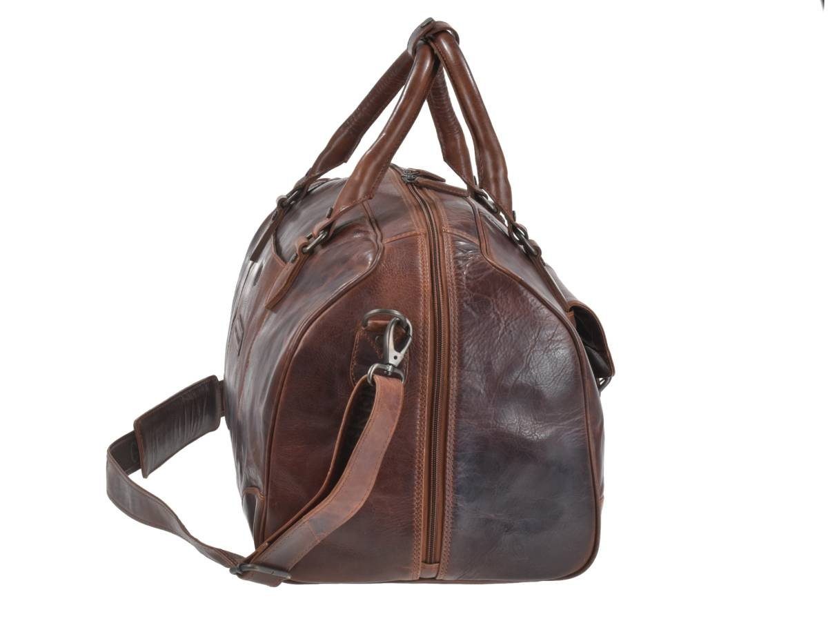 Greenburry Reisetasche "Rugged" Leder 48x31cm teak braun, Weekender, Sporttasche