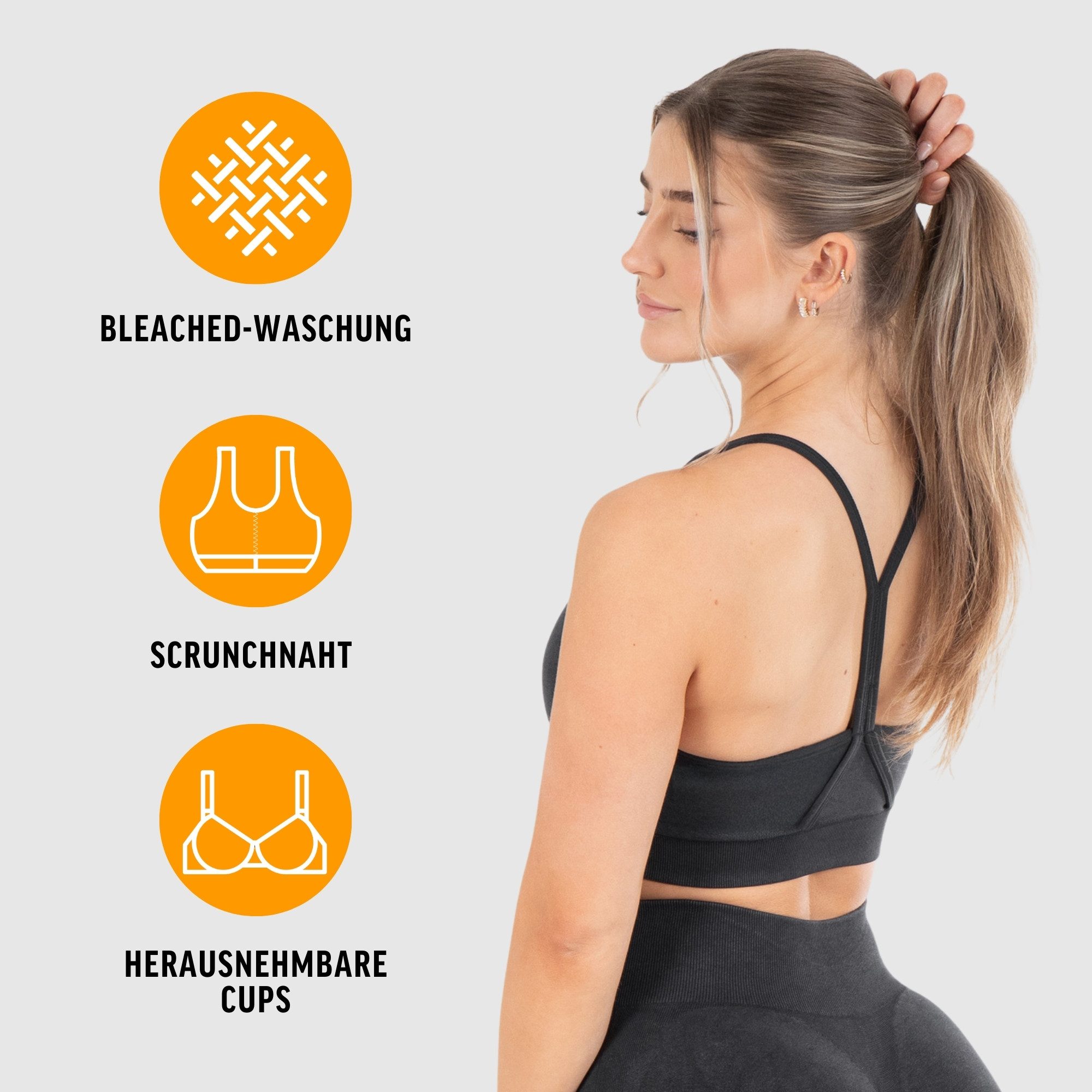Smilodox Sport-BH Batik Acid Scrunch, Rutschfester Bustier mit Batik Waschu günstig online kaufen