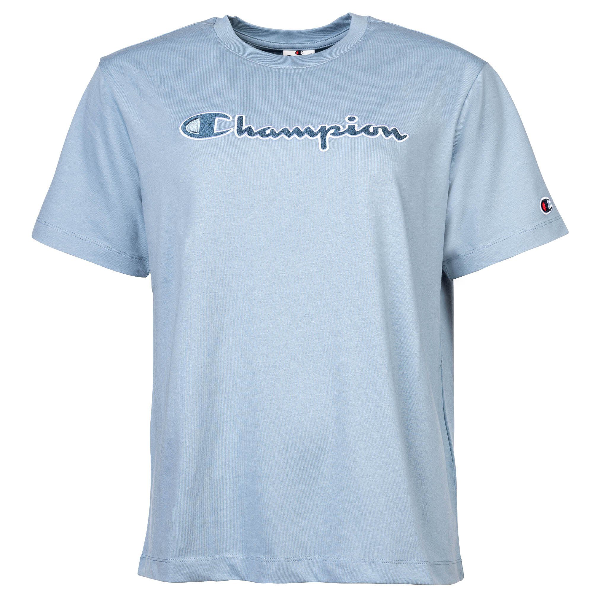 Champion T-Shirt Damen T-Shirt - Kurzarm Rundhals, Crewneck, Blau