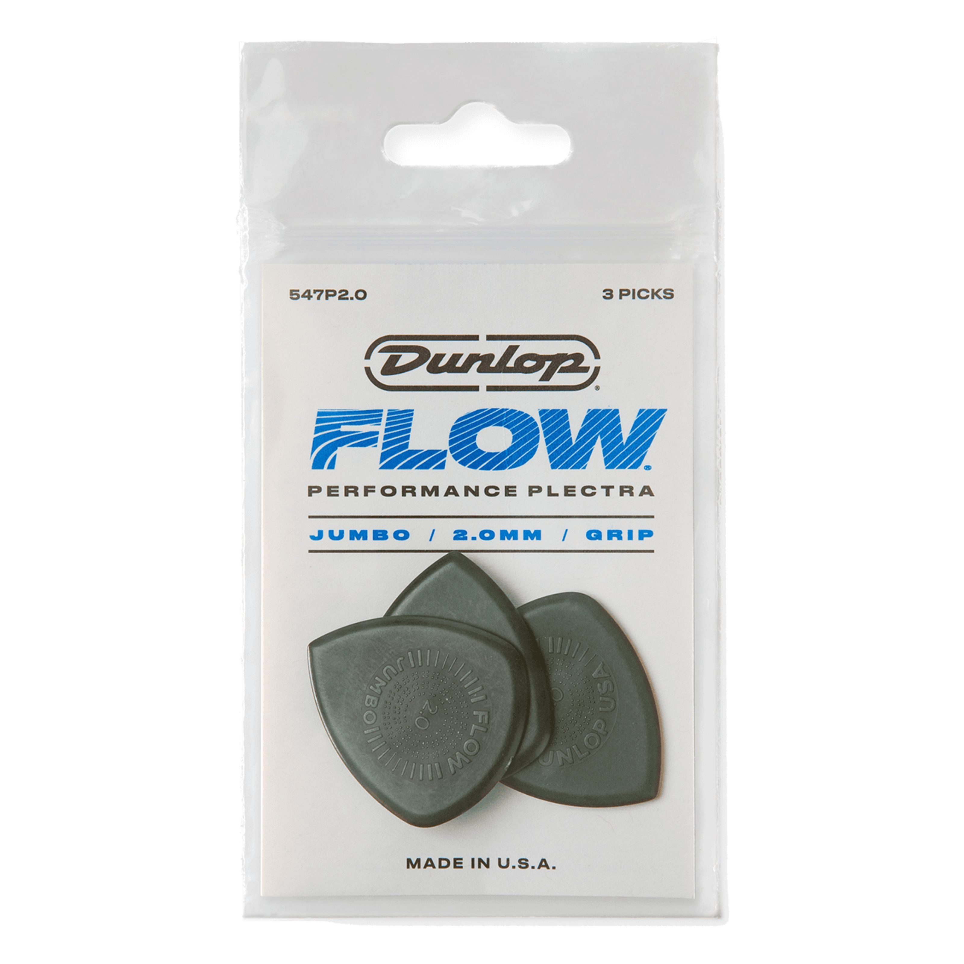 Dunlop Plektrum, 547P2.0 Flow Jumbo Grip Picks 2,00 mm - Plektren Set