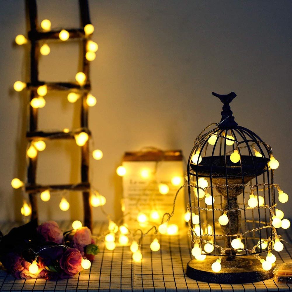 Qualra LED-Lichterkette Lichterkette Außen 20/40LED 3/6M Kugel Außenlichter günstig online kaufen