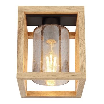 etc-shop Deckenstrahler, Leuchtmittel nicht inklusive, Deckenlampe Holzleuchte Wohnzimmerlampe