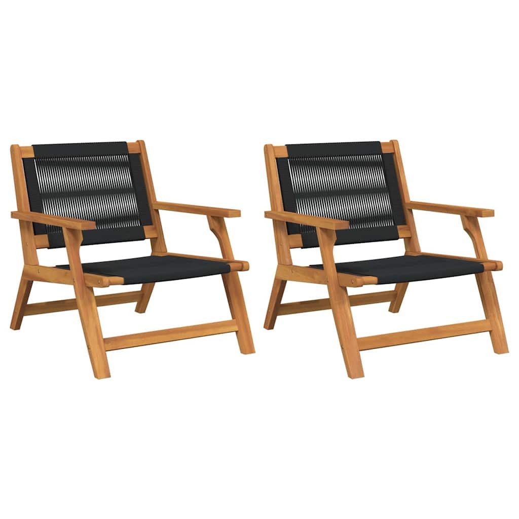 vidaXL Gartenstuhl gartenmöbel 2 pcs Schwarz 67 x 76 x 73 cm Massivholz (2 St)