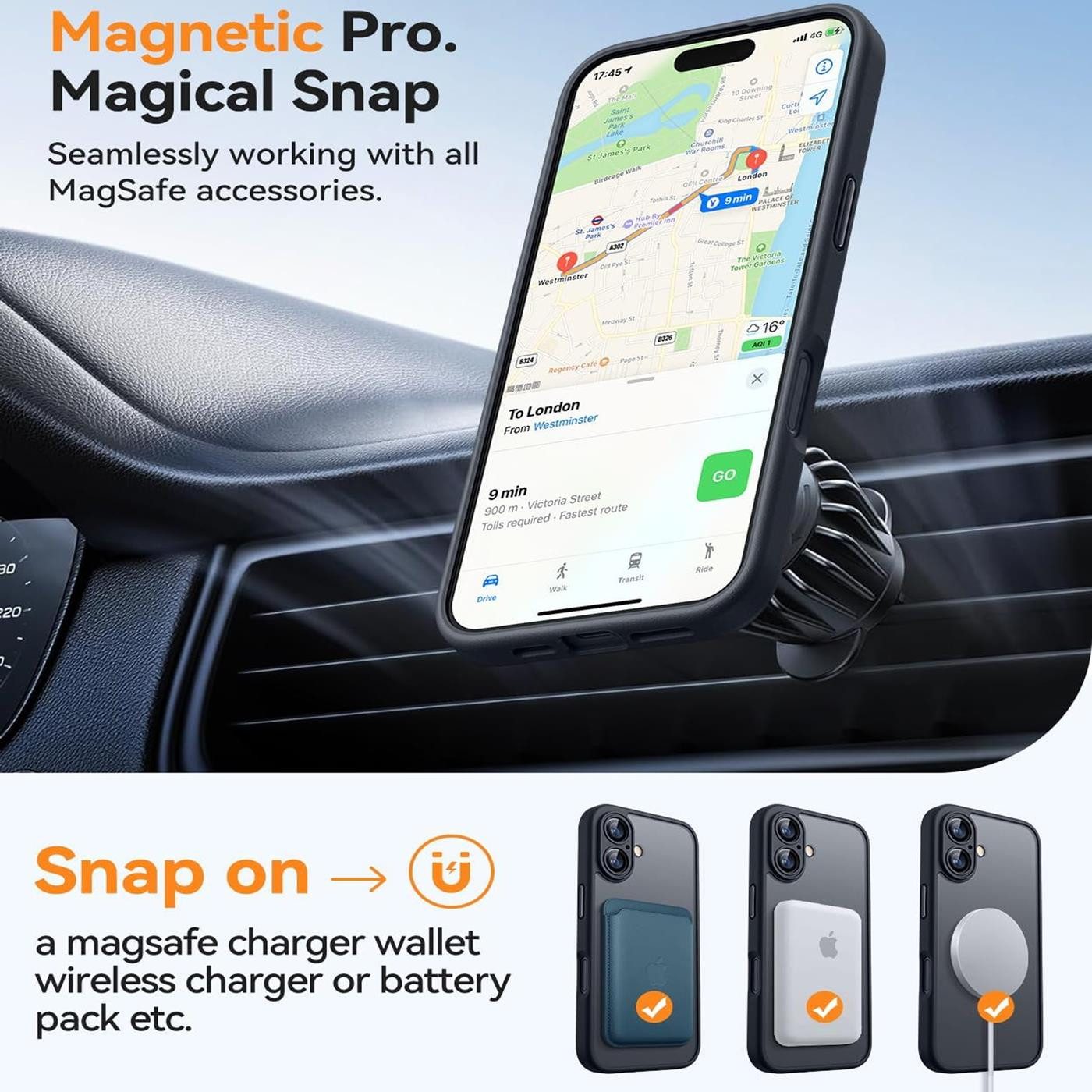 CoolGadget Handyhülle für Apple iPhone 16 6,1 Zoll, Kamera Schutz Hülle Silikon Hard Case Schutzhülle für Magsafe Zubehör – Bild 4 von 5