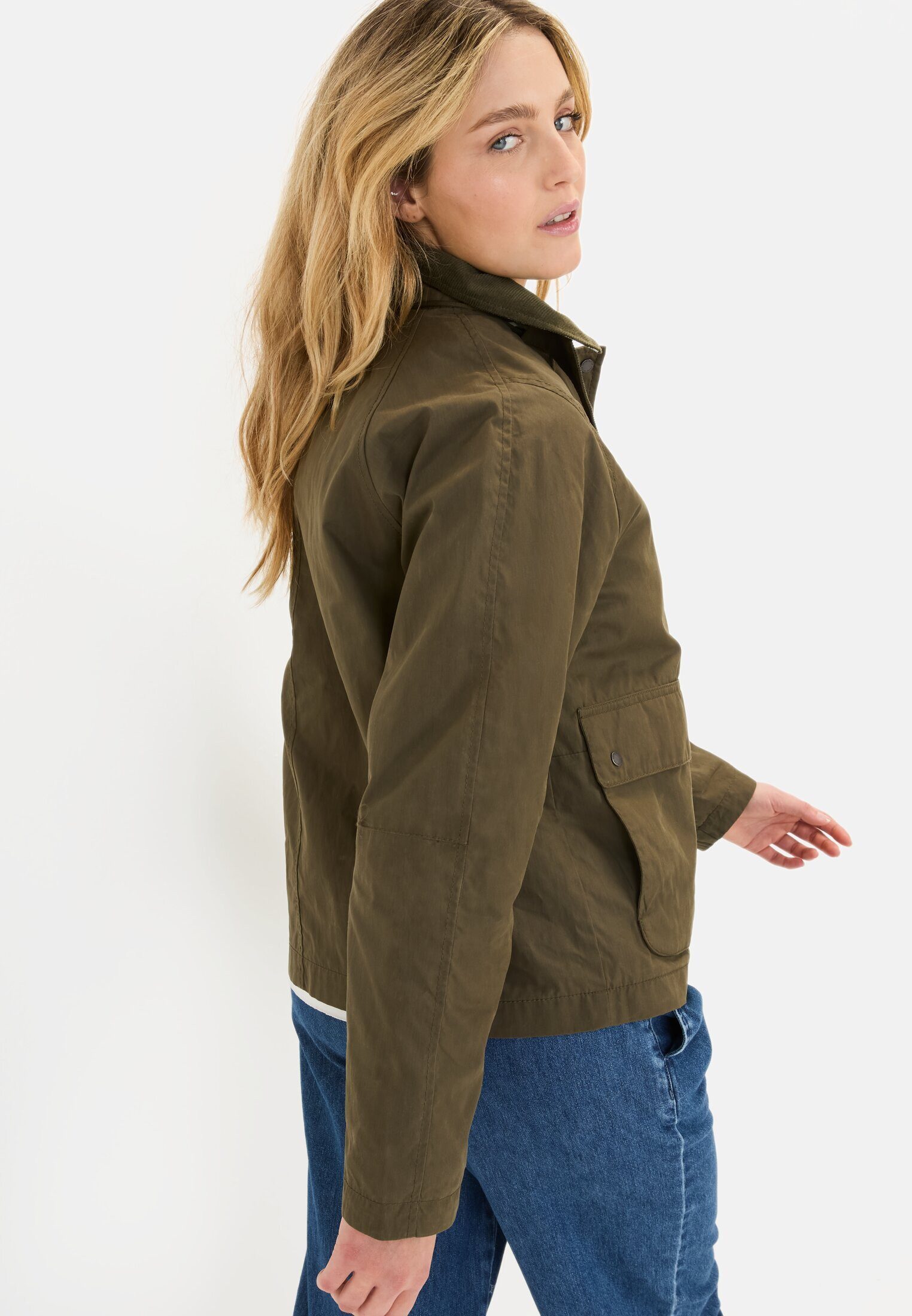 camel active Blouson mit Cordkragen Langarm Kapuze Markenlabel