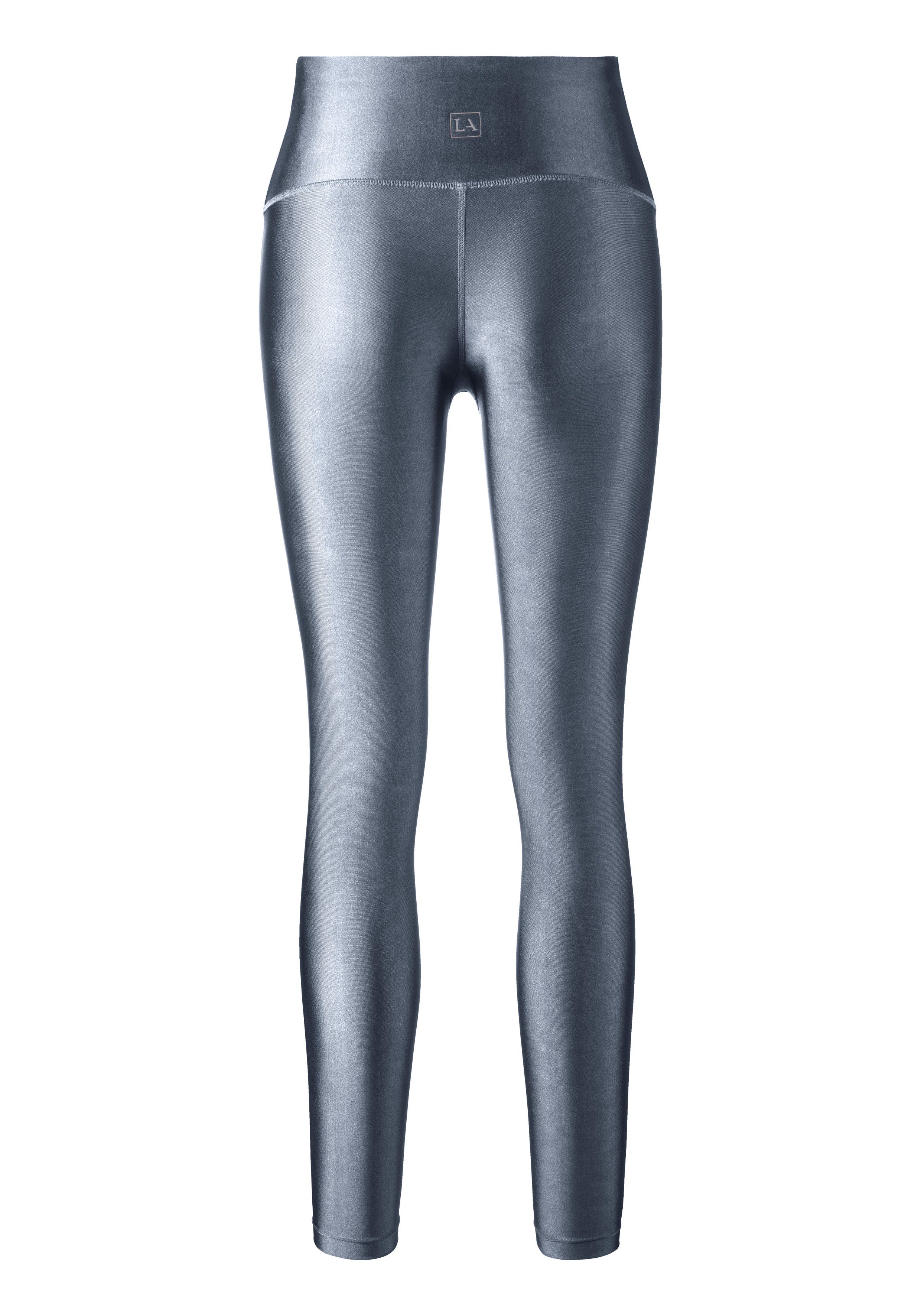 Leggings (2er-Pack) schwarz Glänzendes LASCANA graublau, Material