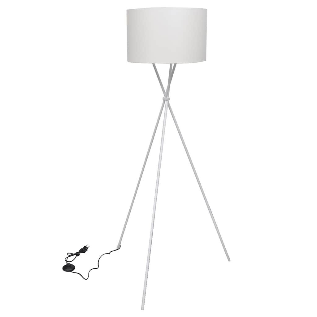 vidaXL Deckenleuchte Stehlampe mit Ständer Weiß 139 cm, Stehlampe 60W Weiß 139cm Stehleuchte Wohnzimmerlampe Standleuchte