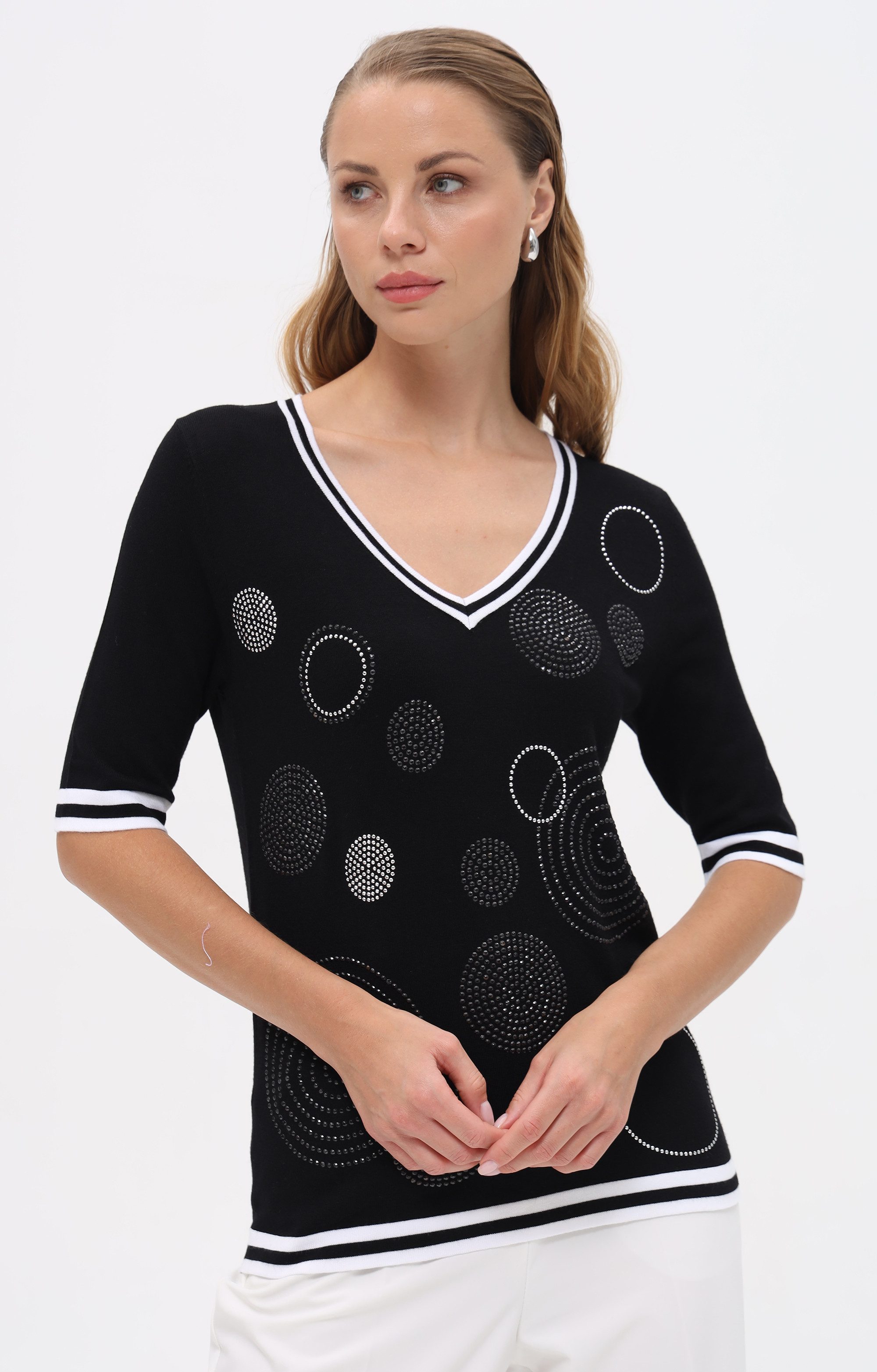 Passioni T-Shirt mit Strasssteinen günstig online kaufen