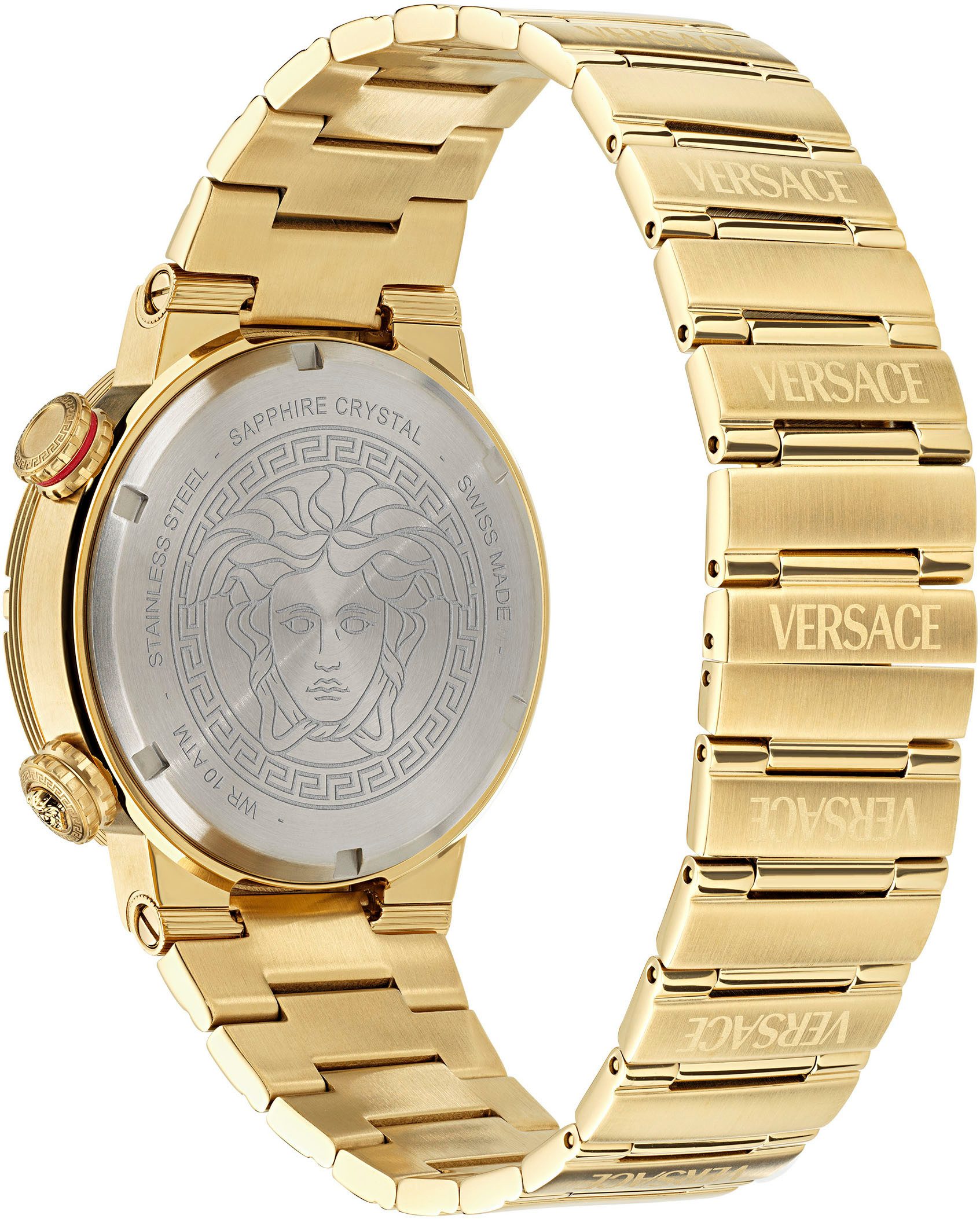 Versace Chronograph GRECA LOGO DIVER VE8G00624, Quarzuhr, Armbanduhr, Herrenuhr, Datum, Stoppfunktion, Swiss Made