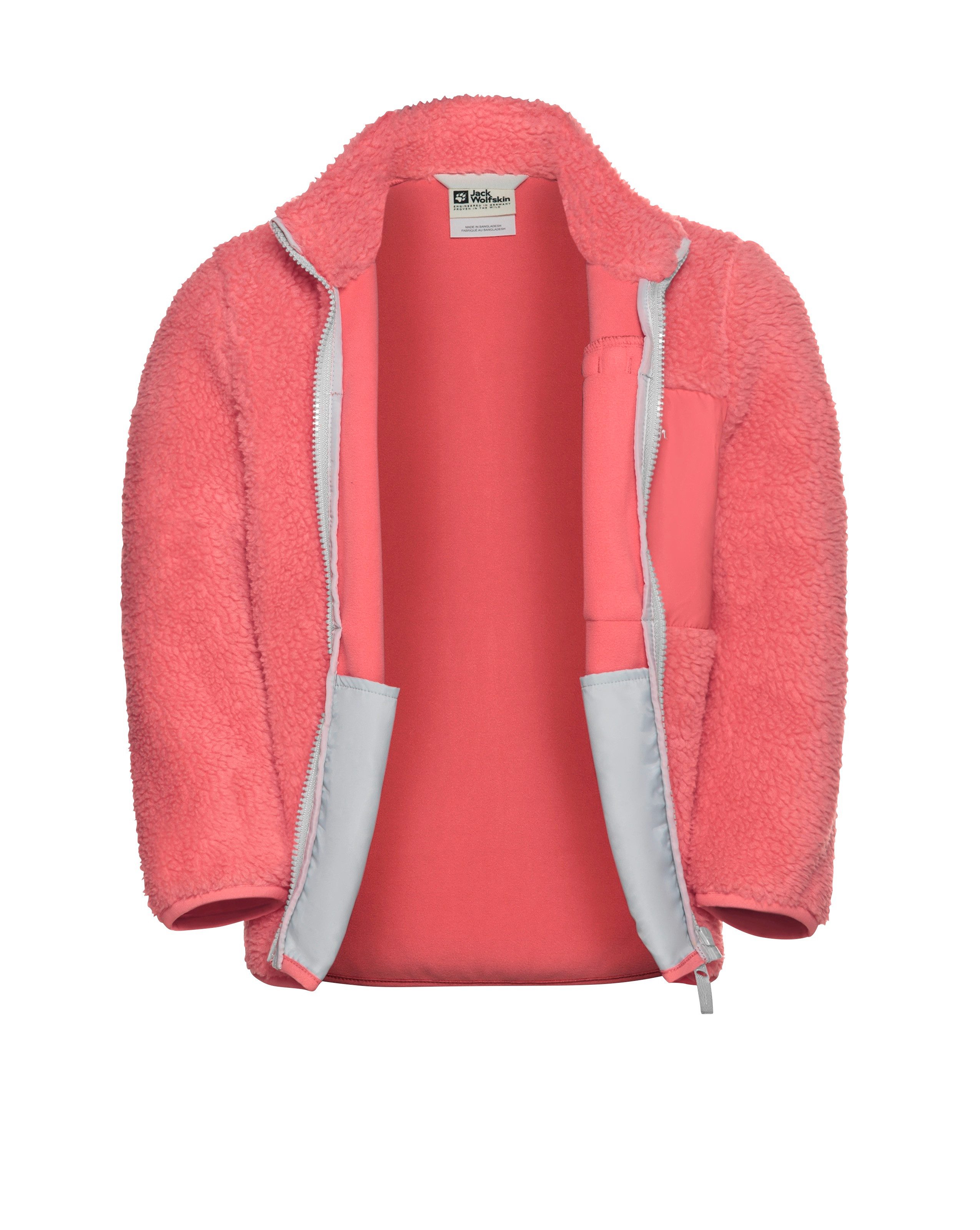 Jack Wolfskin Fleecejacke ICE CURL JACKET K mit Eingrifftaschen und Brusttaschen, atmungsaktiv, winddicht