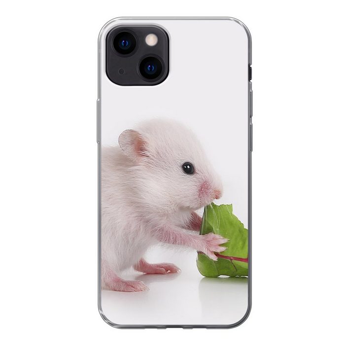 MuchoWow Handyhülle Fressendes Hamsterbaby Handyhülle Apple iPhone 13 Smartphone-Bumper Print Handy