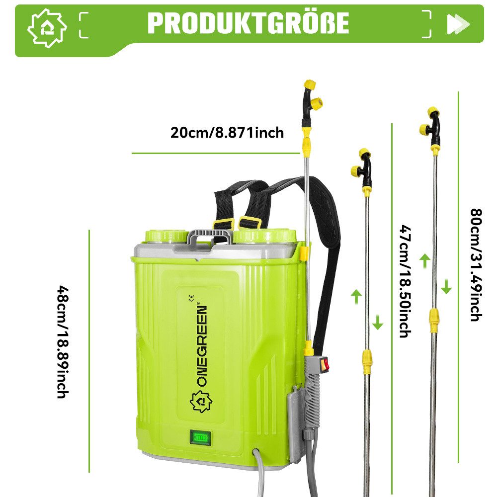 ONEVAN Akku-Drucksprühgerät 20 Liter,für Pflanzenschutz Garten, günstig online kaufen