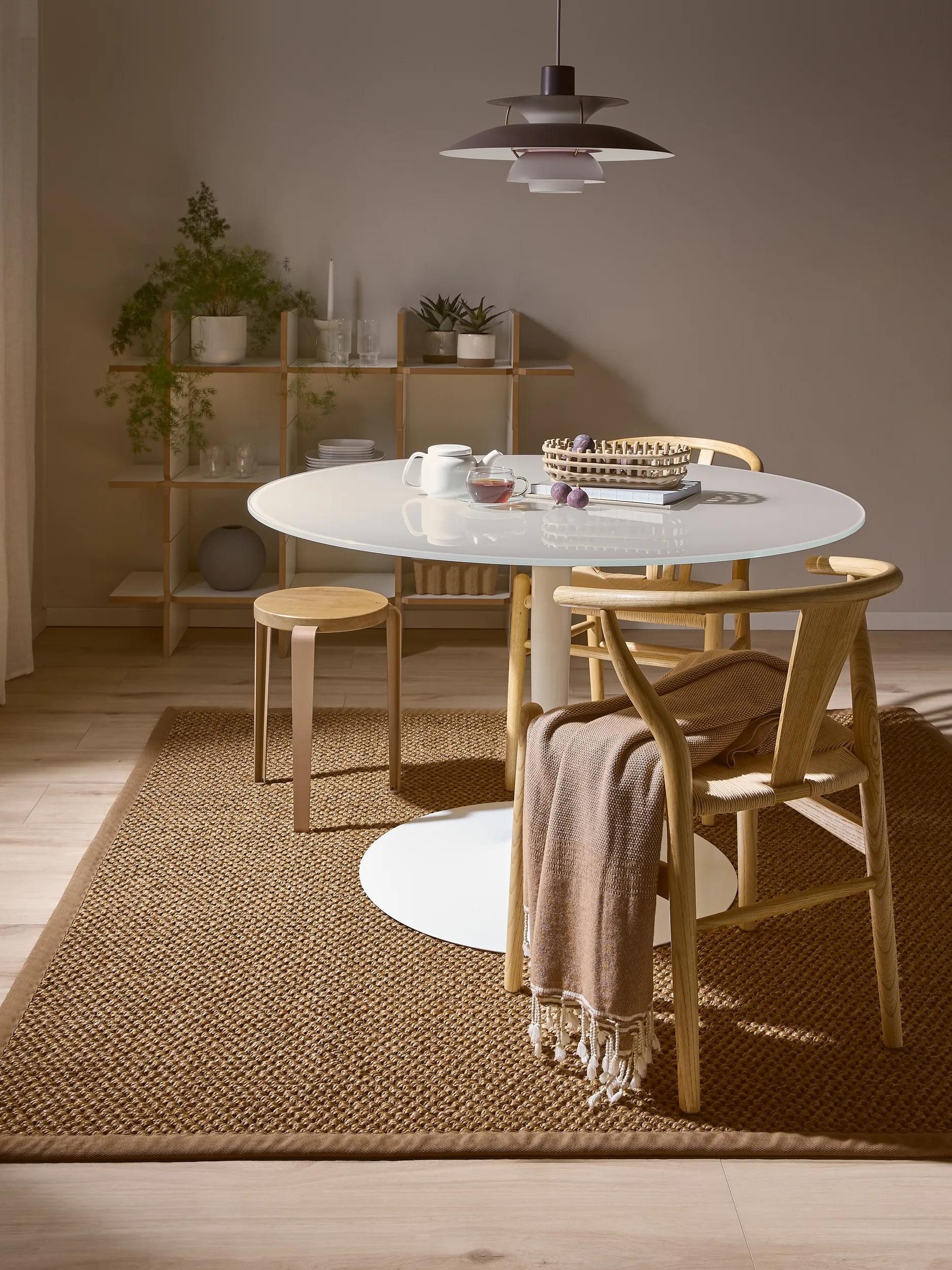 benuta Sisalteppich Greta, quadratisch, Höhe: 5 mm, 100% Sisal Naturfaser, Teppich Wohnzimmer, Esszimmer, Schlafzimmer