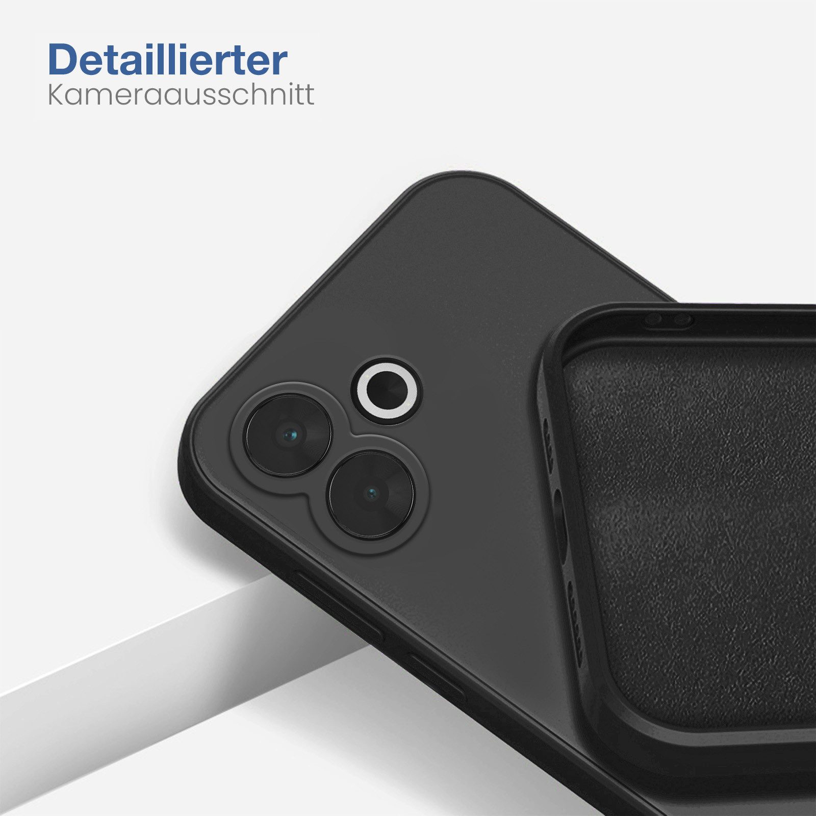 Tec-Expert Handyhülle SoftGrip Cover Hülle für Xiaomi Redmi 13, Handy Case Bumper integrierter Kameraschutz flexibel – Bild 3 von 5