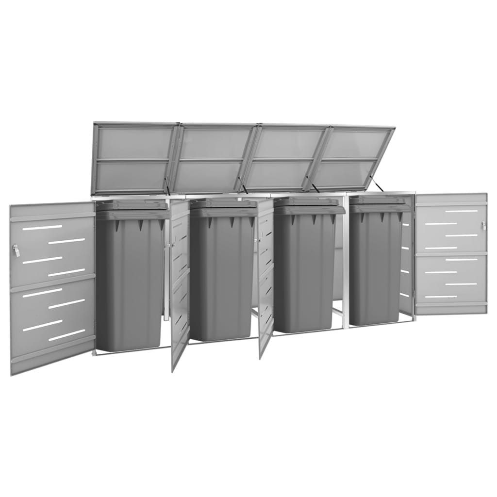 vidaXL Mülltonnenbox 4 Tonnen - 276,5x77,5x115,5 cm Mülltonnenbox Mülltonnenverkleidung Ed