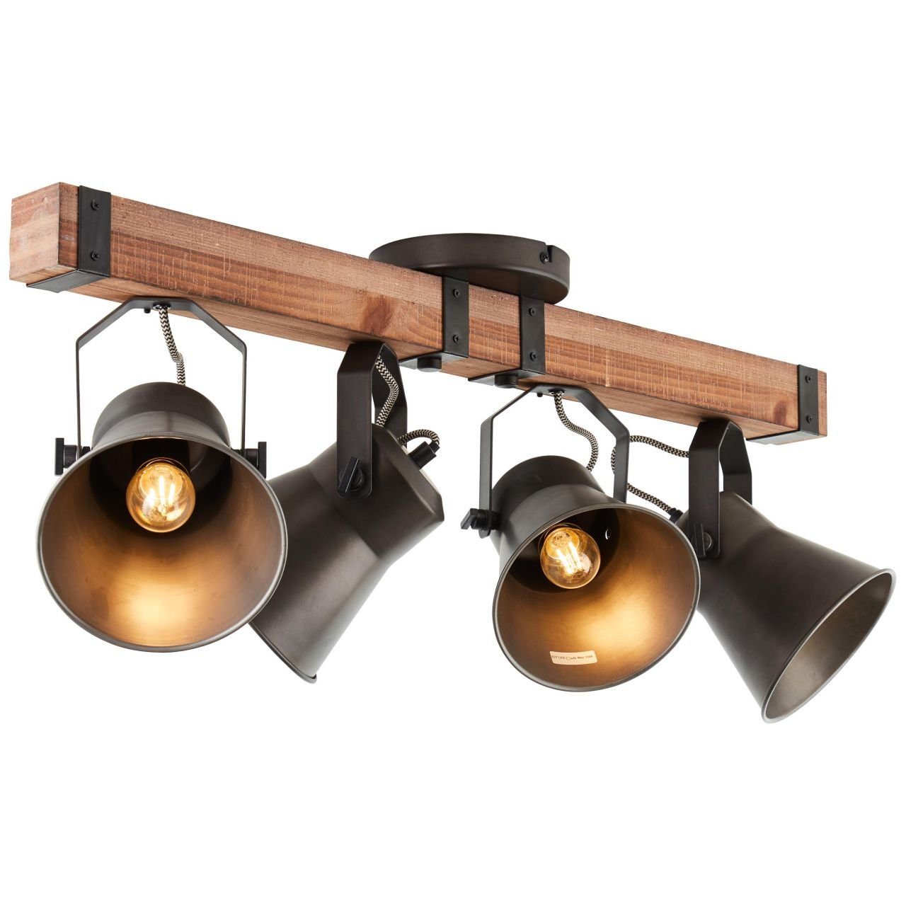 Brilliant Deckenstrahler Decca, ohne Leuchtmittel, Spotbalken 4flg schwarz stahl