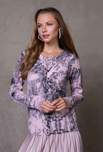 Passioni 2-in-1-Pullover Twinset mit verspieltem Allover-Print