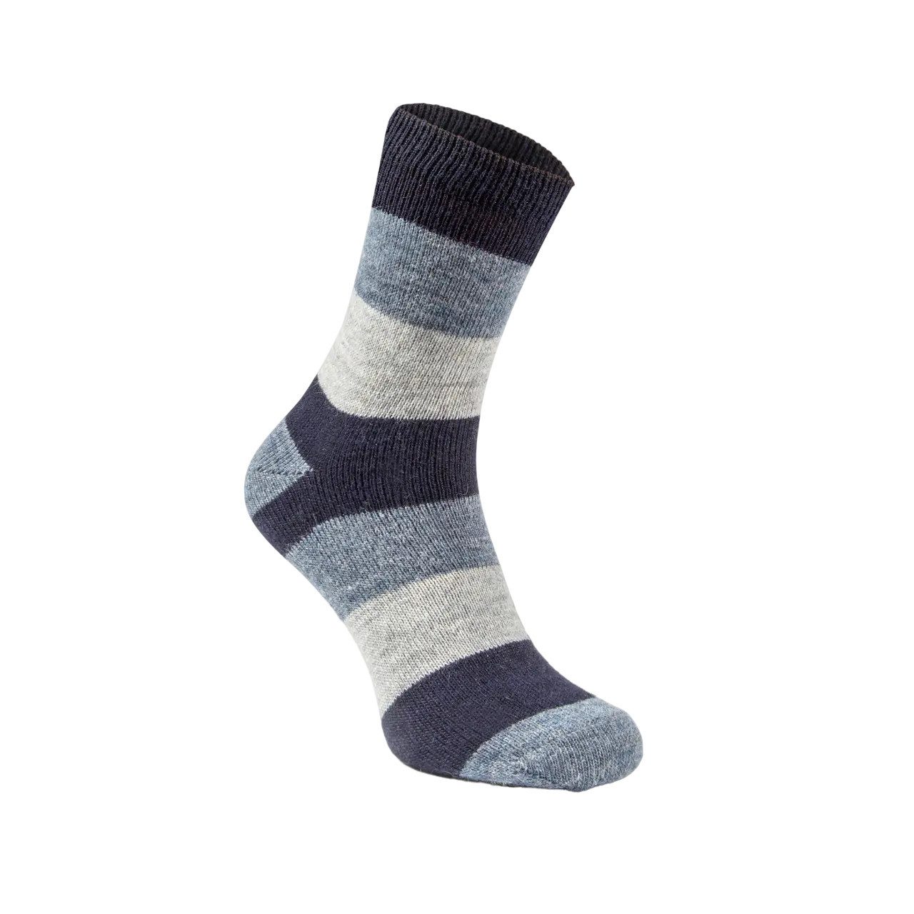 Fellhof Freizeitsocken Fellhof Alpakasocken geringelt 2er-Pack (2-er Pack, 2-Paar, 2-Paar) hoher Woll-Anteil
